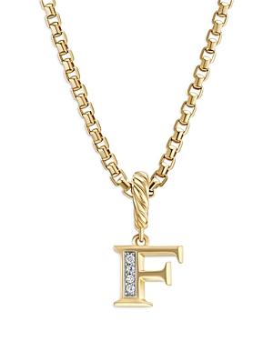 Womens Pav Initial Pendant in 18K Yellow Gold Product Image