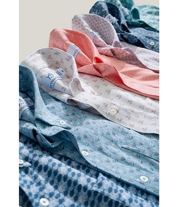 Southern Tide Intercoastal Performance Stretch Heather Skipping Jacks Short Sleeve Woven Shirt Product Image