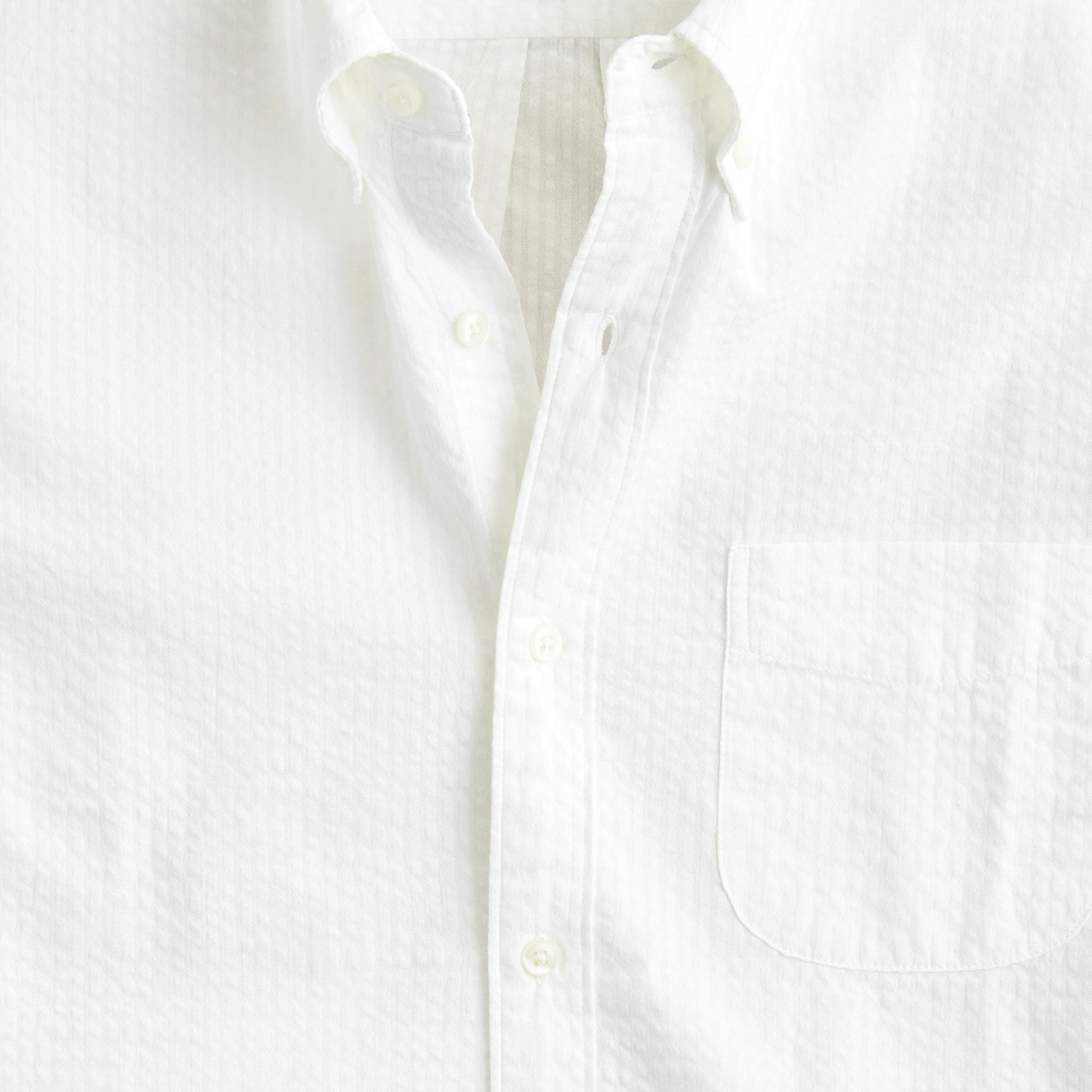 Short-sleeve yarn-dyed seersucker shirt Product Image