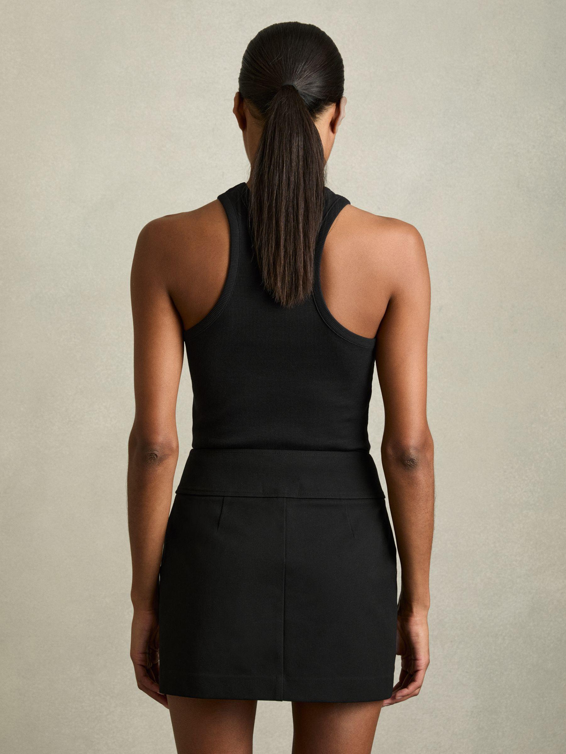 Zip-Through Ponte Mini Skirt in Black Product Image