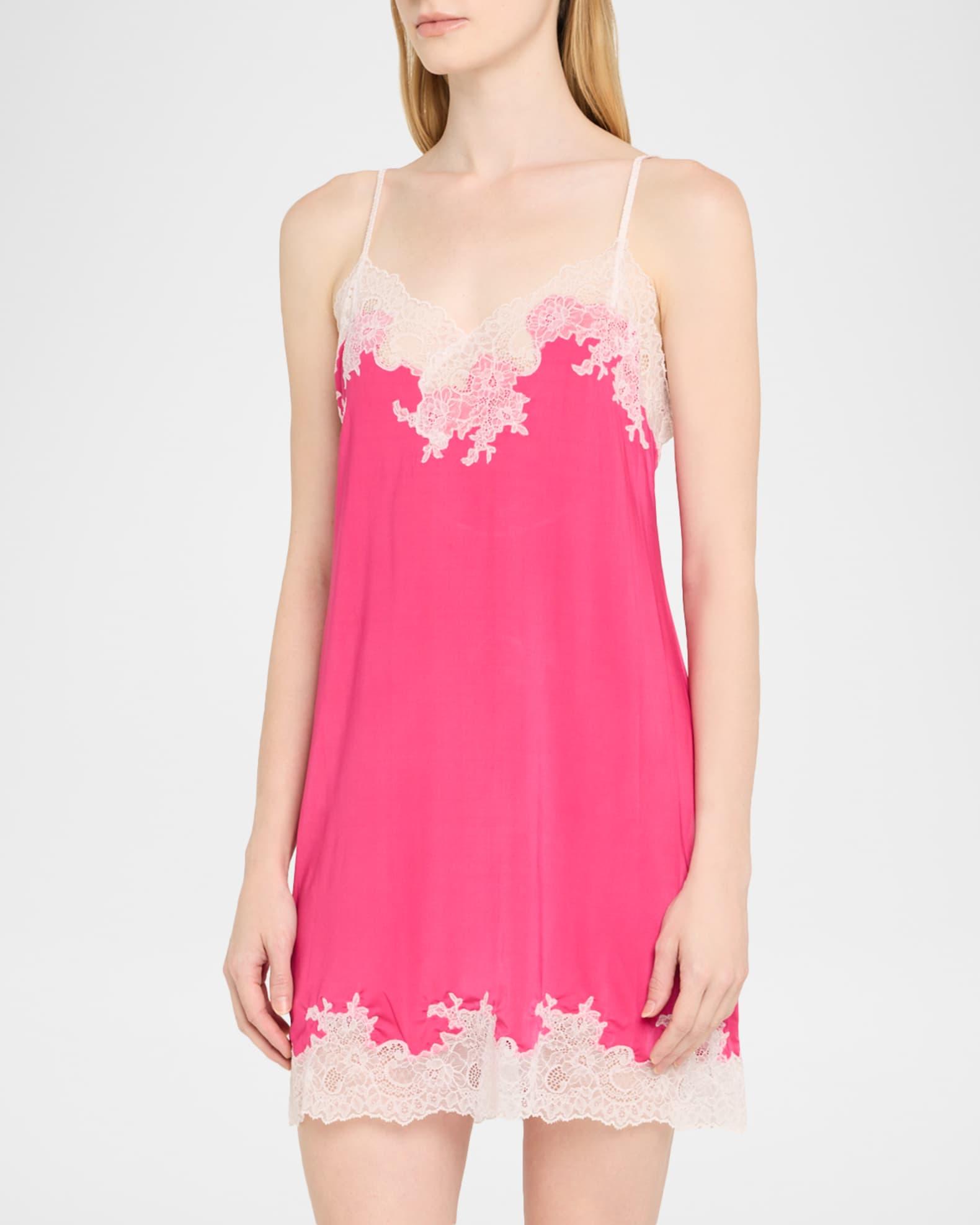 Enchant Silky Lace-Trim Chemise Product Image