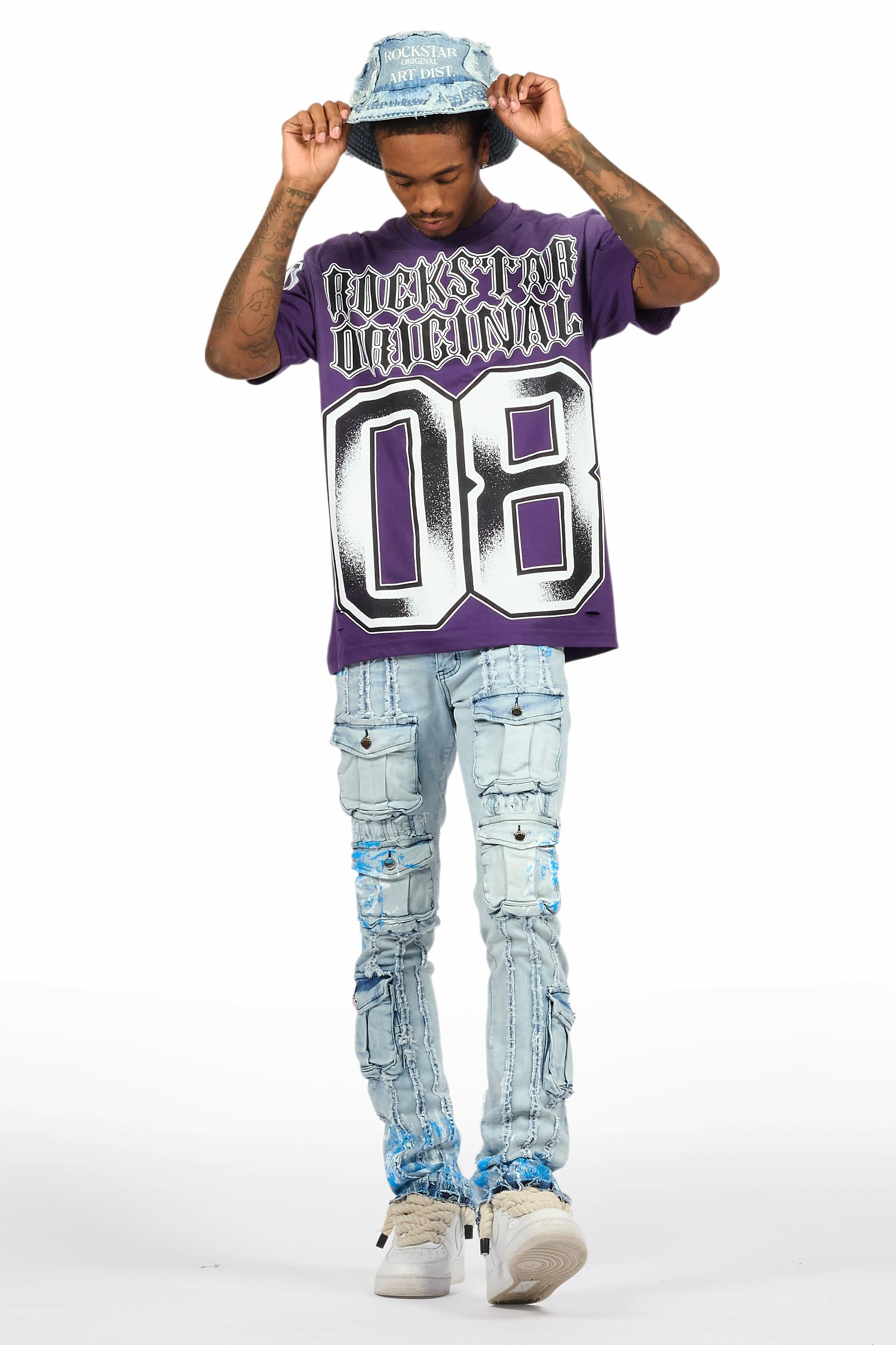 Alim Purple Oversized Graphic T-Shirt Male Product Image
