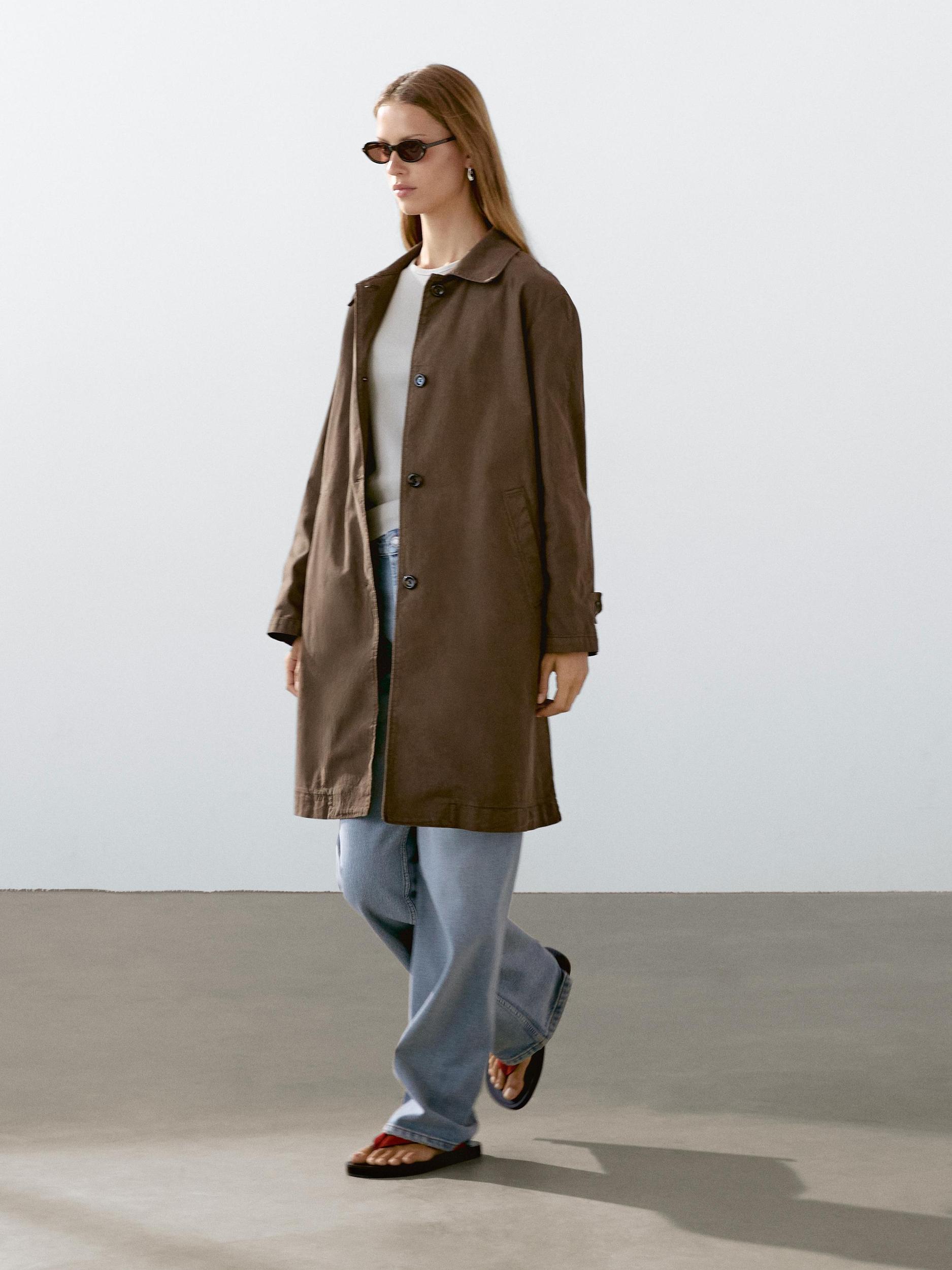 Cotton blend trench coat Product Image