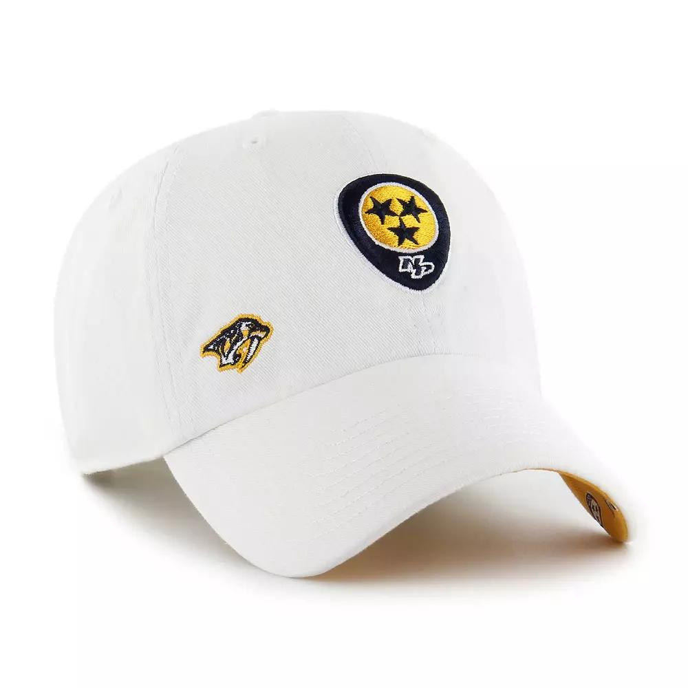 Women's '47 White Nashville Predators Confetti Clean Up Adjustable Hat, Pdt White Product Image