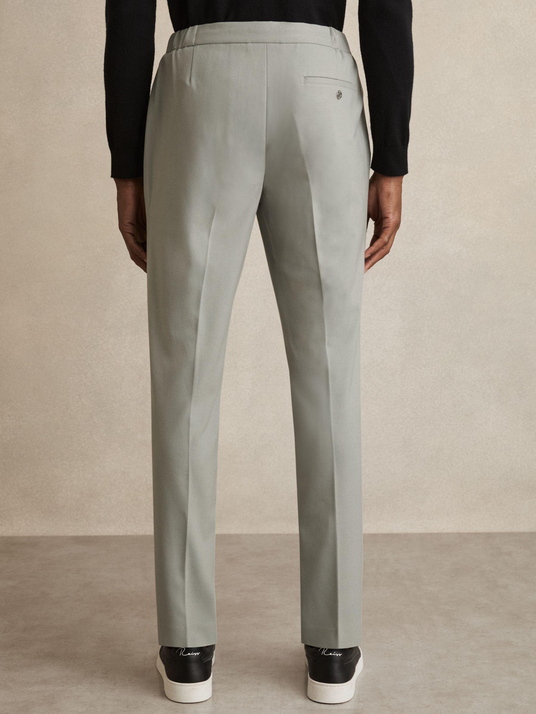 Slim-Fit Drawcord Trousers in Sage Product Image