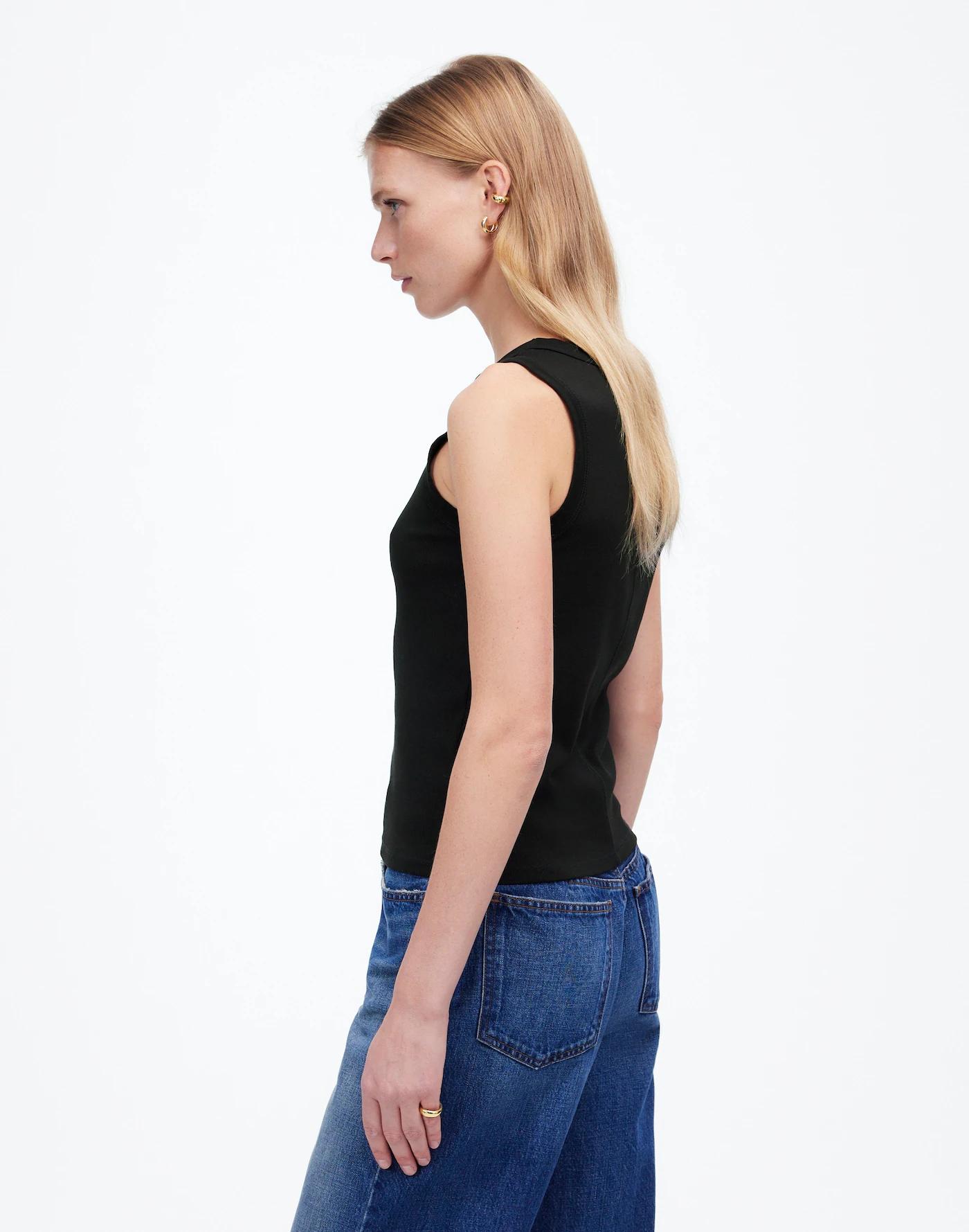 (Re)generative Cotton Ribbed High V-Neck Tank Product Image