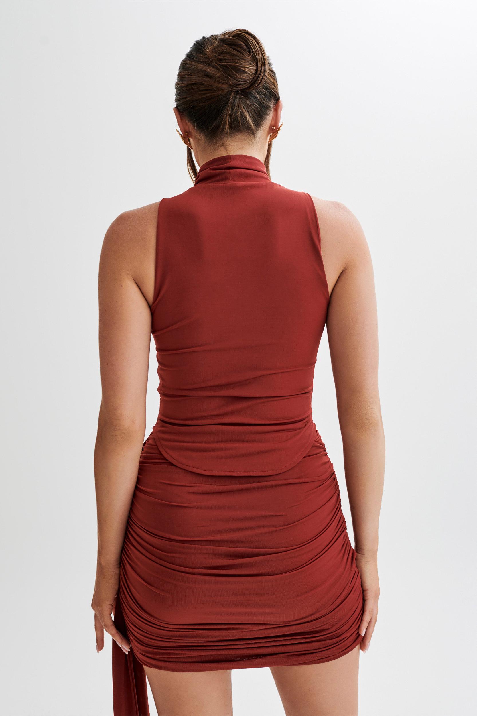 Wren Slinky Turtle Neck Top - Cherry Red Product Image