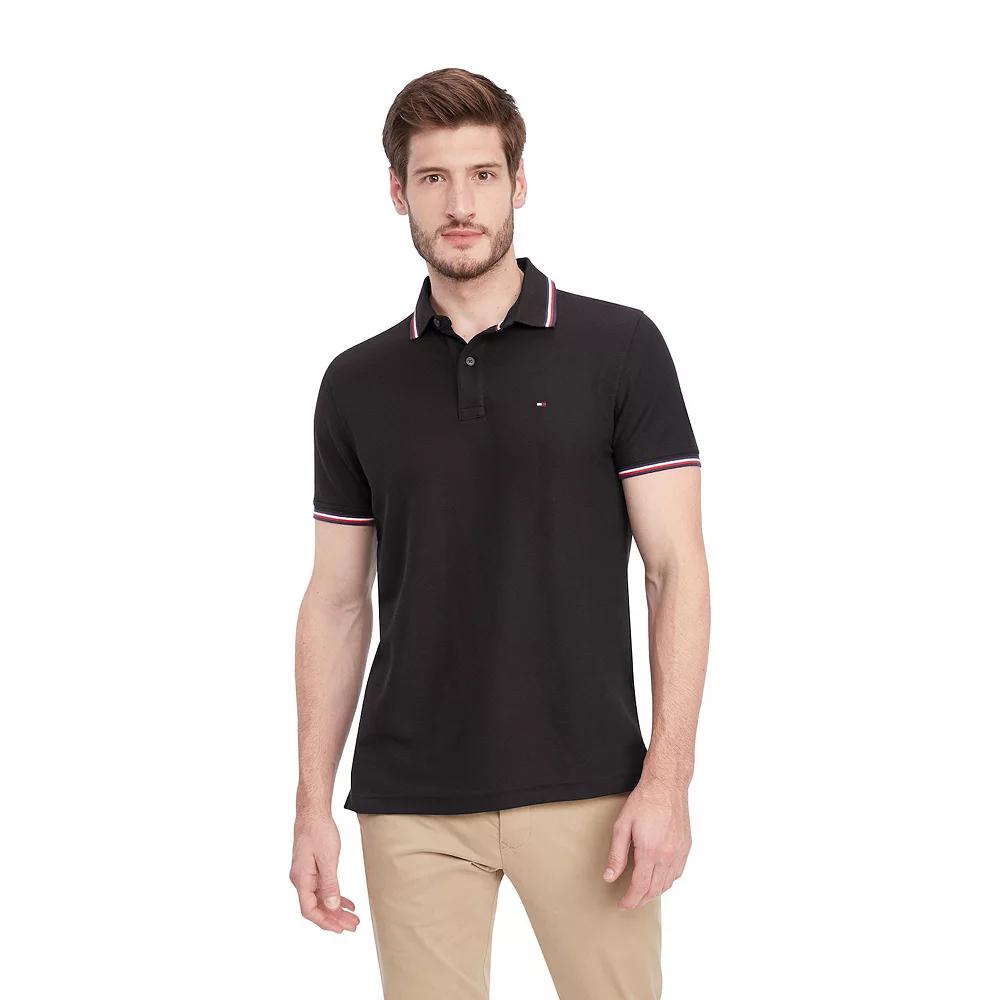 Men's Tommy Hilfiger Tommy Tipped Polo Shirt, Size: XL, Dark Sable Product Image