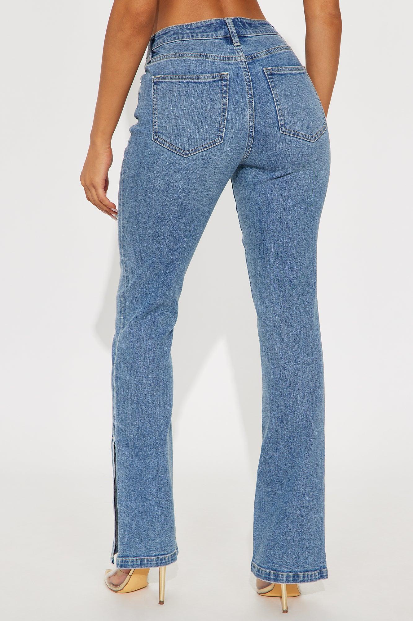 Riley Split Hem Stretch Flare Jeans - Medium Wash Female Product Image