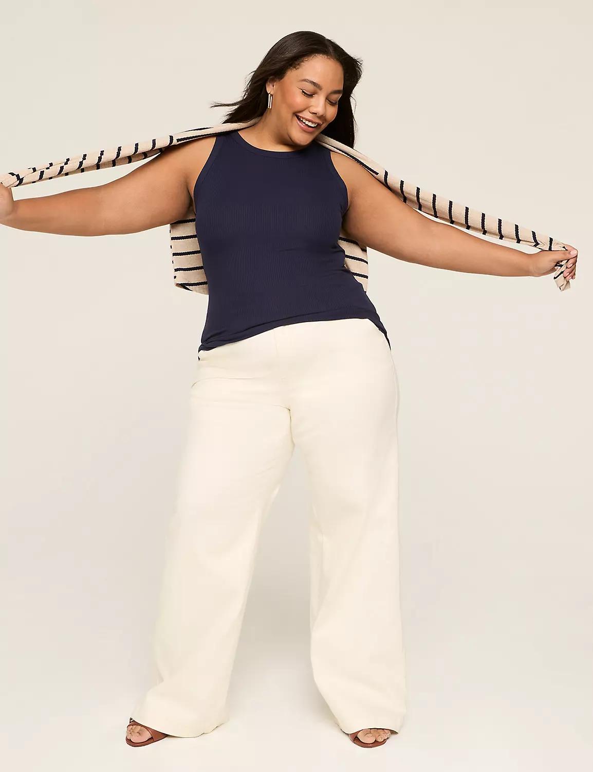 High-Neck Rib Tank Product Image