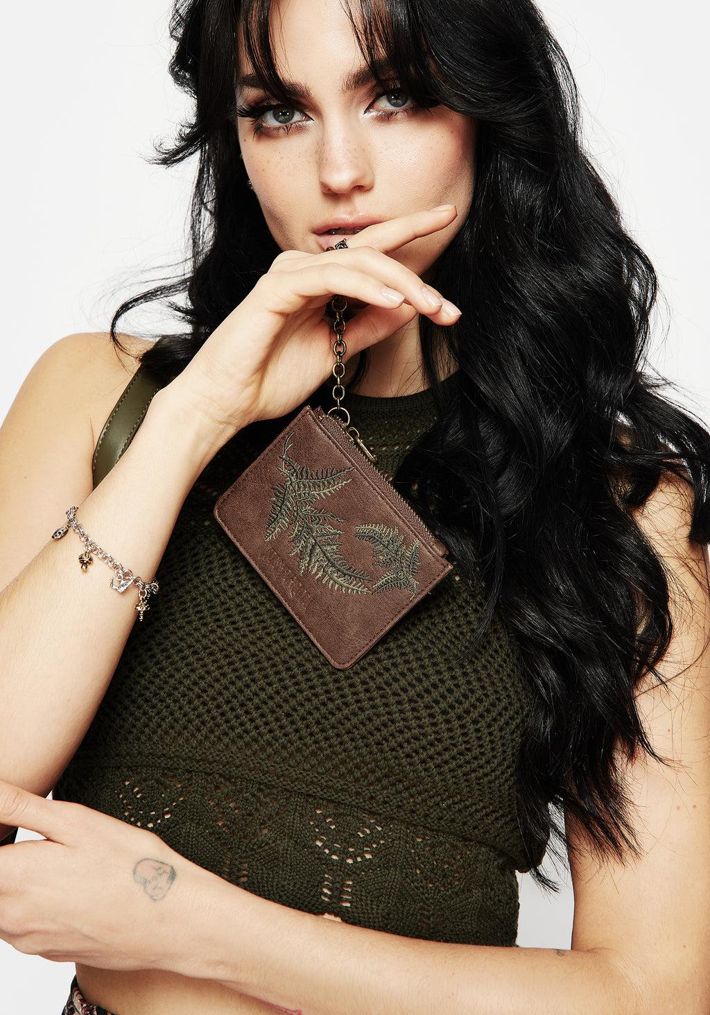 Fern Embroidered Card Holder Product Image