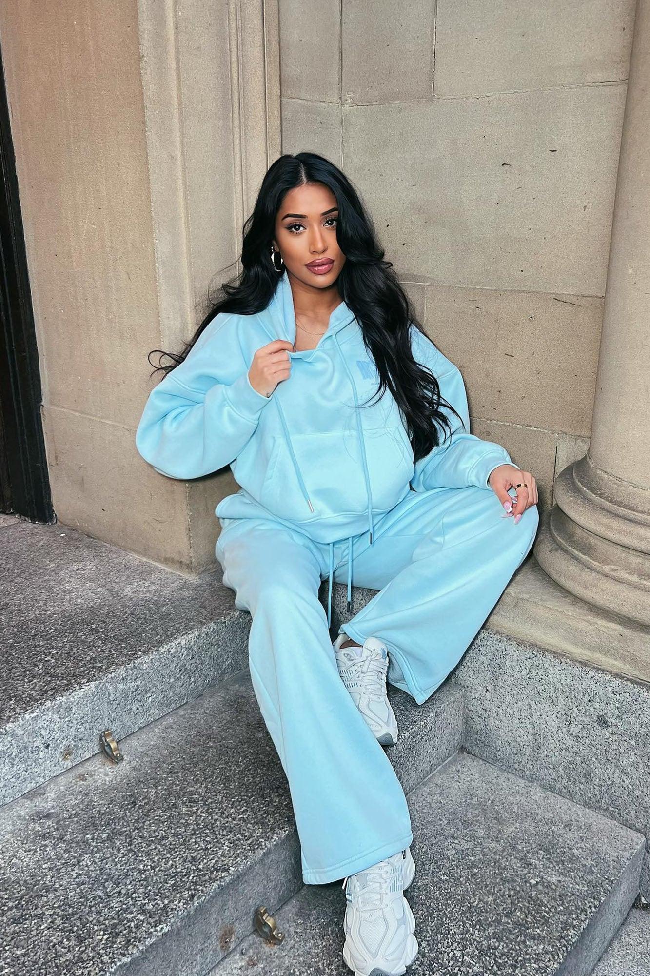 Archive Mode Fleece Pant Set - Light Blue Product Image