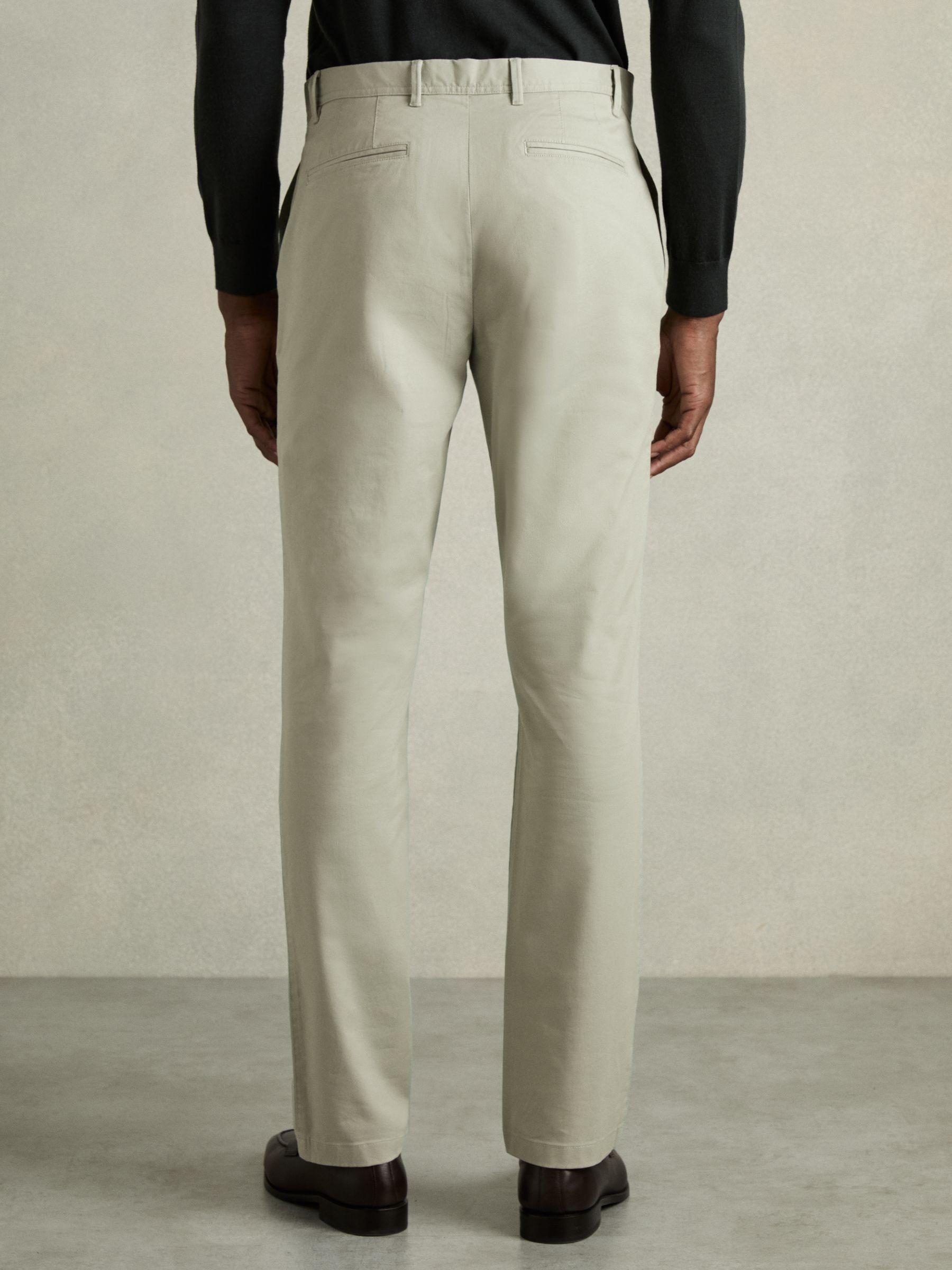 Slim Fit Washed Cotton Blend Chinos in Sage Product Image