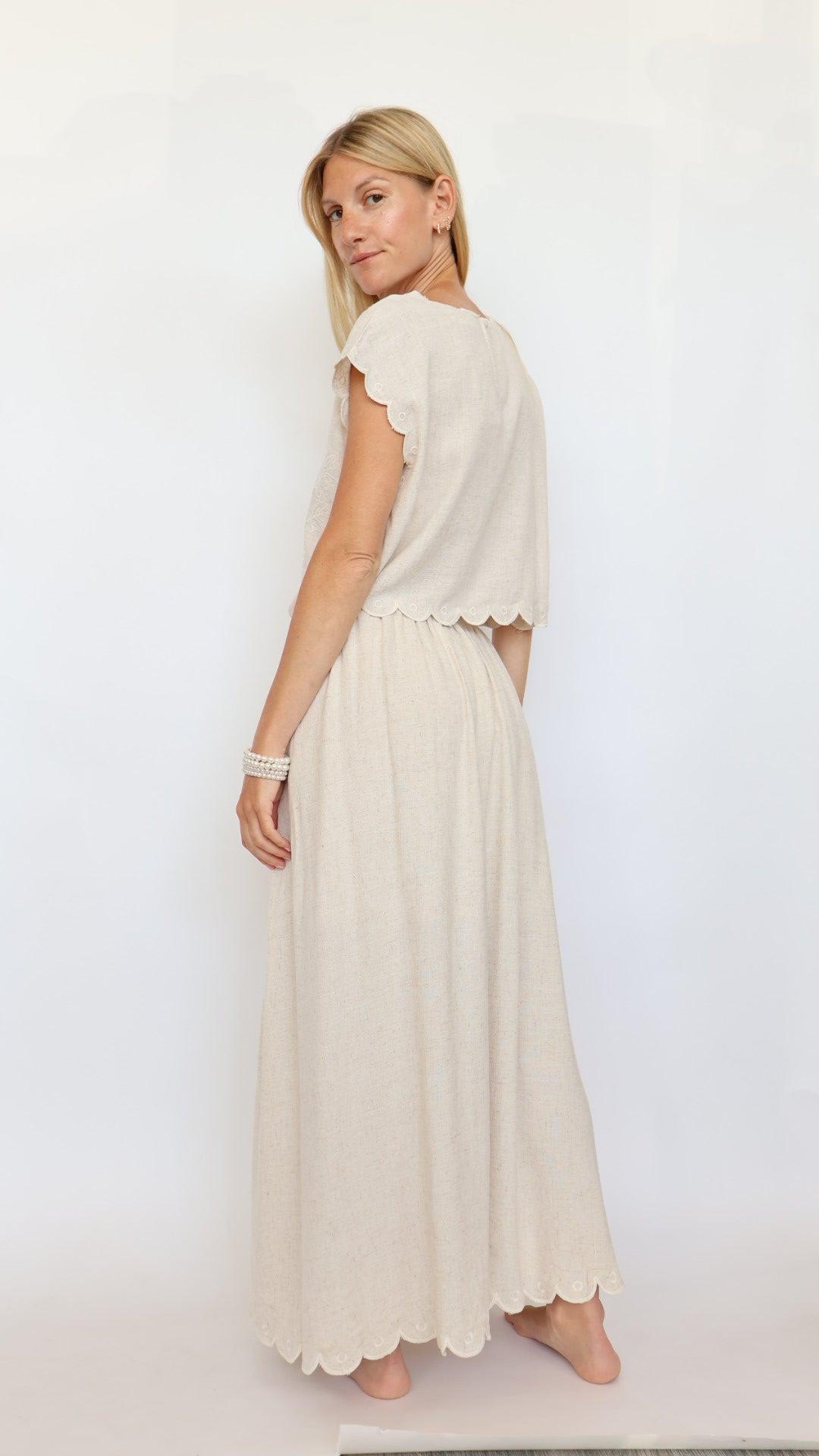 Scalloped Edge Maxi Skirt Product Image