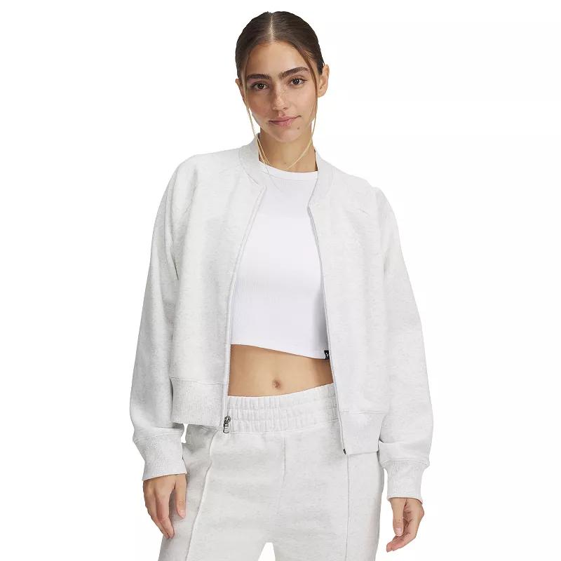 Women's Under Armour Rival Fleece Bomber Jacket, Size: XS, Gray Light Grey Product Image
