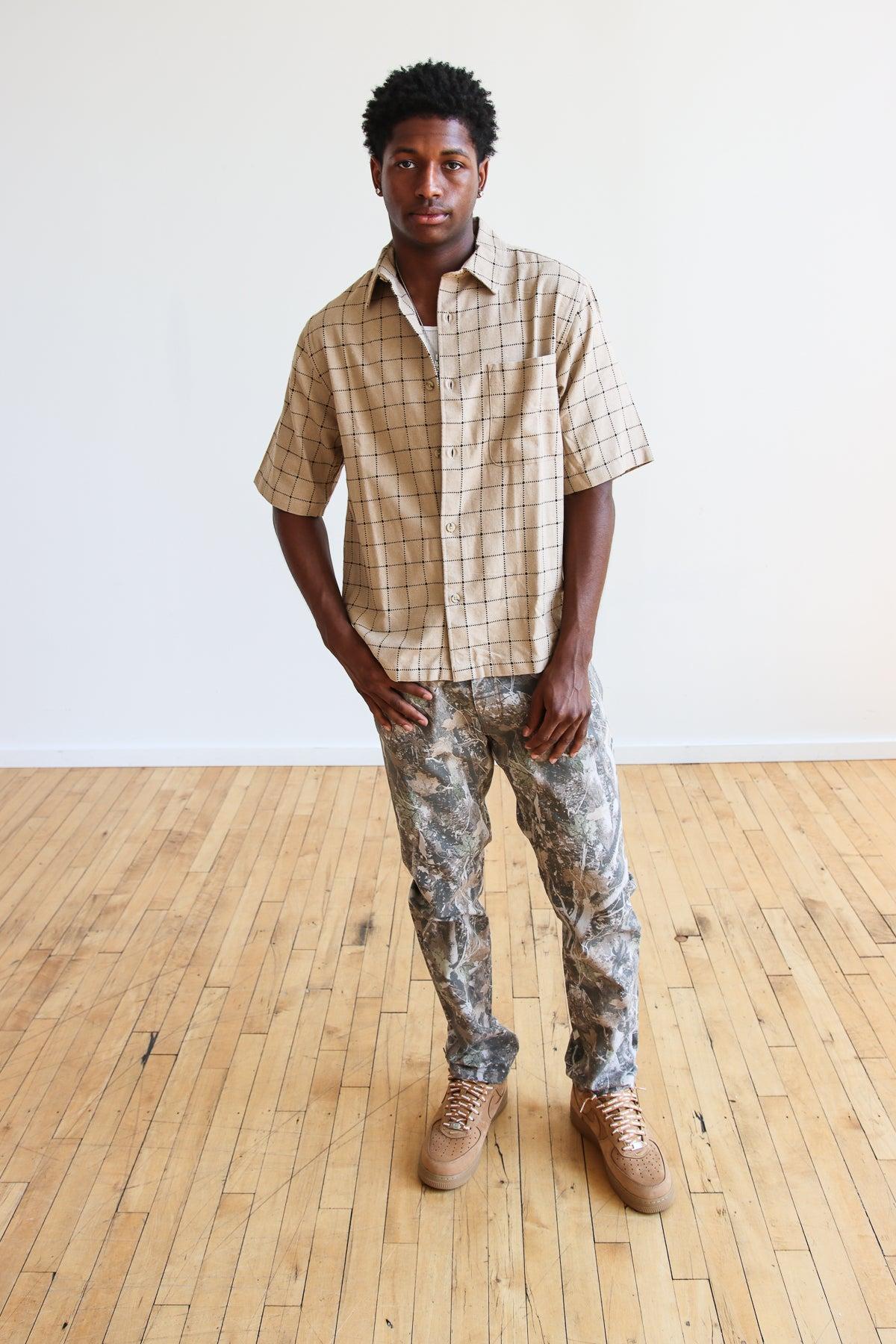 Grid Pattern Button Up Shirt Product Image