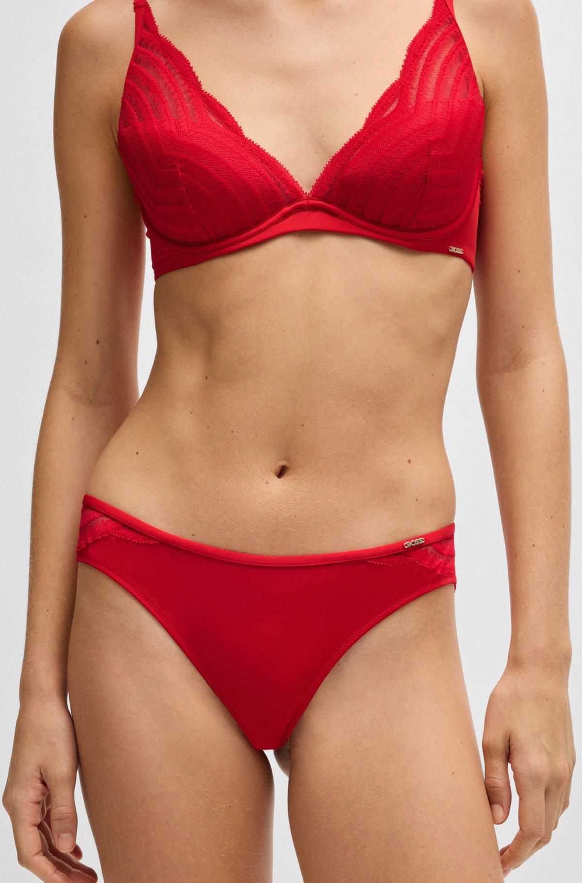 Lace-trim briefs with logo detail Product Image