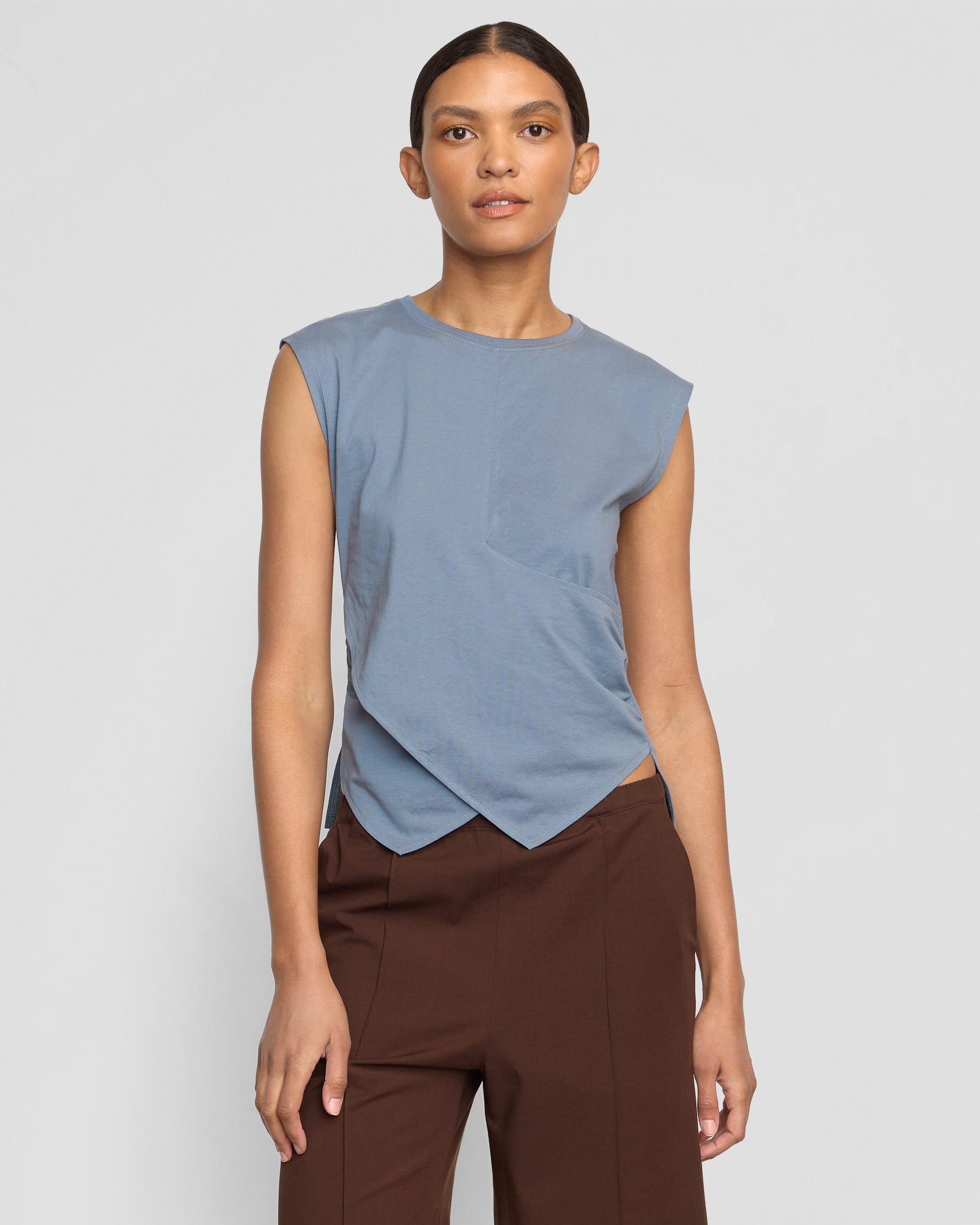 Janelle Front-Wrap Jersey Tee Product Image