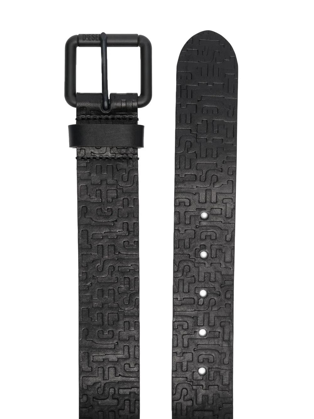 B-Monogram Le embossed-logo leather belt Product Image