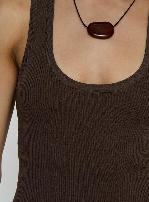 Micka Scoop Mini Dress Brown Product Image