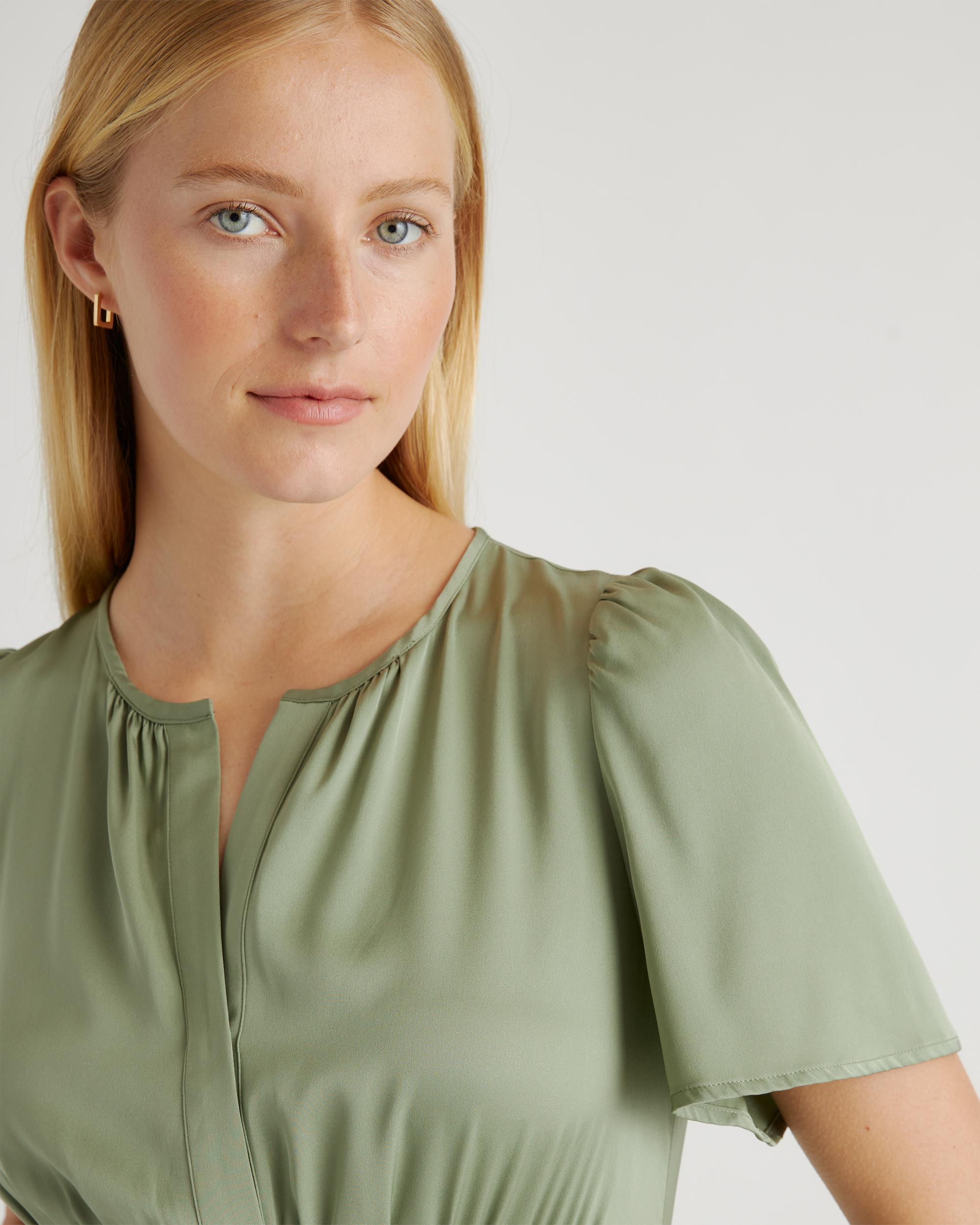 Quince | Women's Washable Stretch Silk Tiered Maxi Dress Product Image