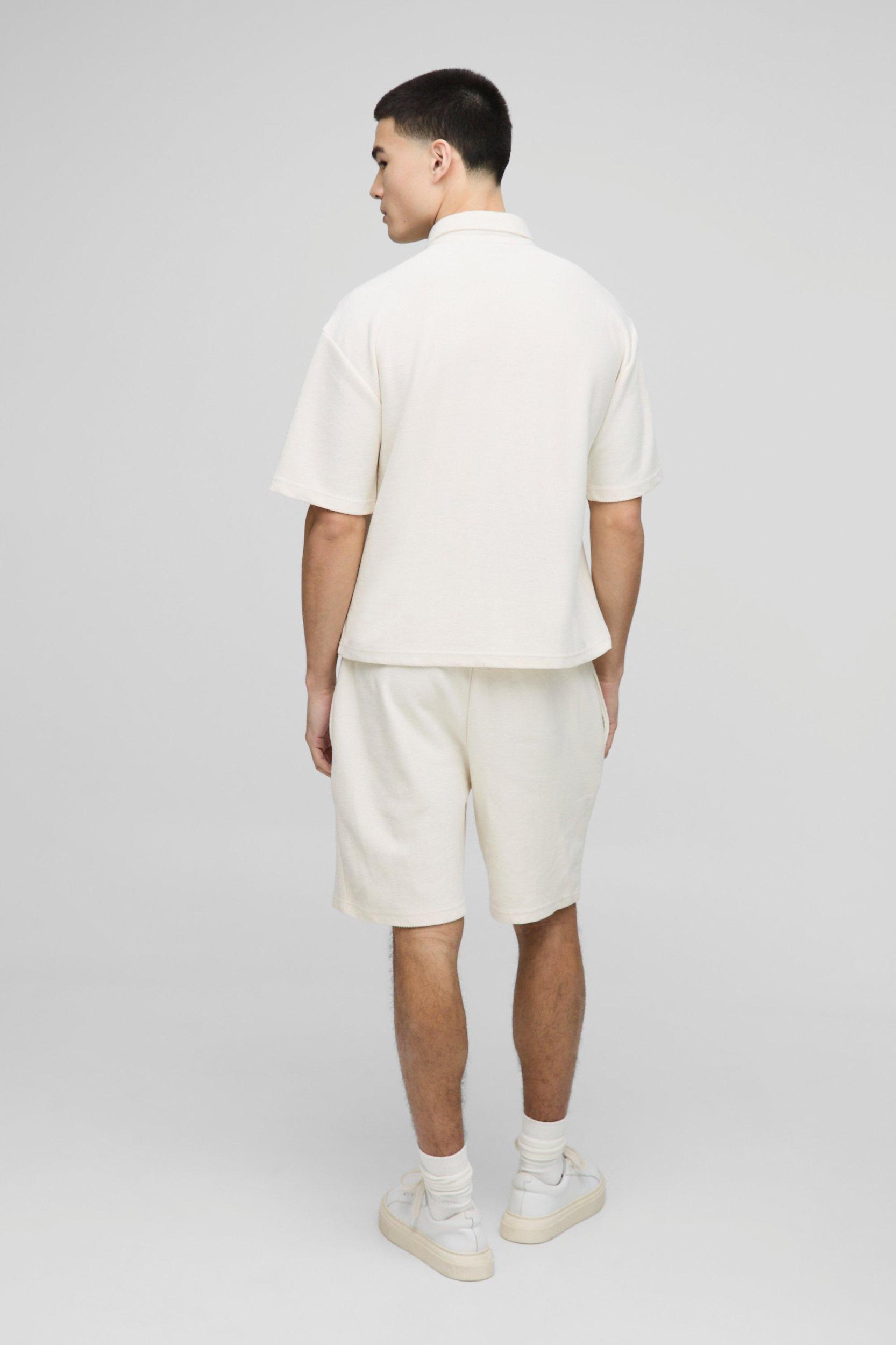 Loopback Oversized Boxy Shirt & Pintuck Short Set | boohooMAN USA Product Image