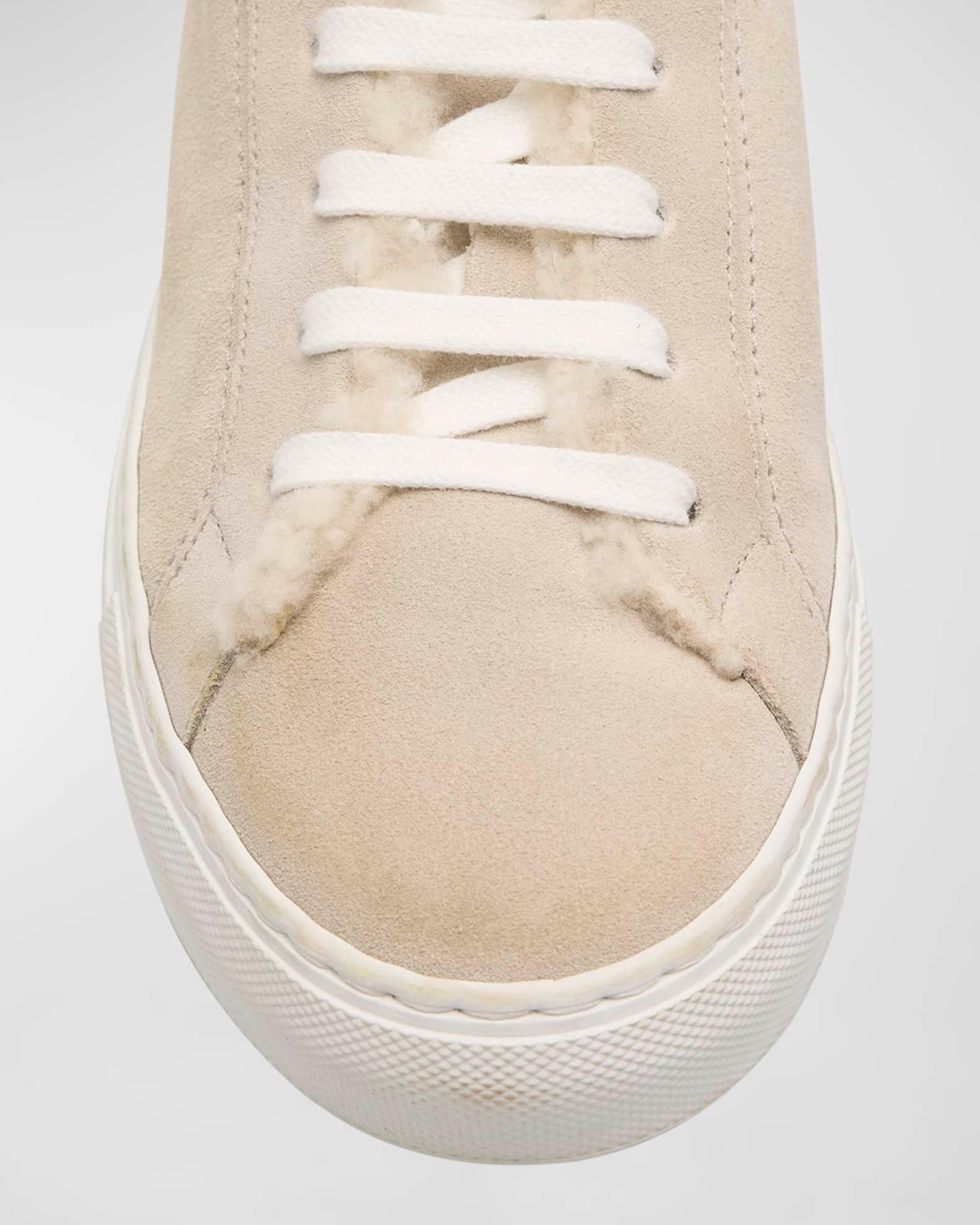 Lamb Shearling Fur-Lined Low-Top Sneakers Product Image