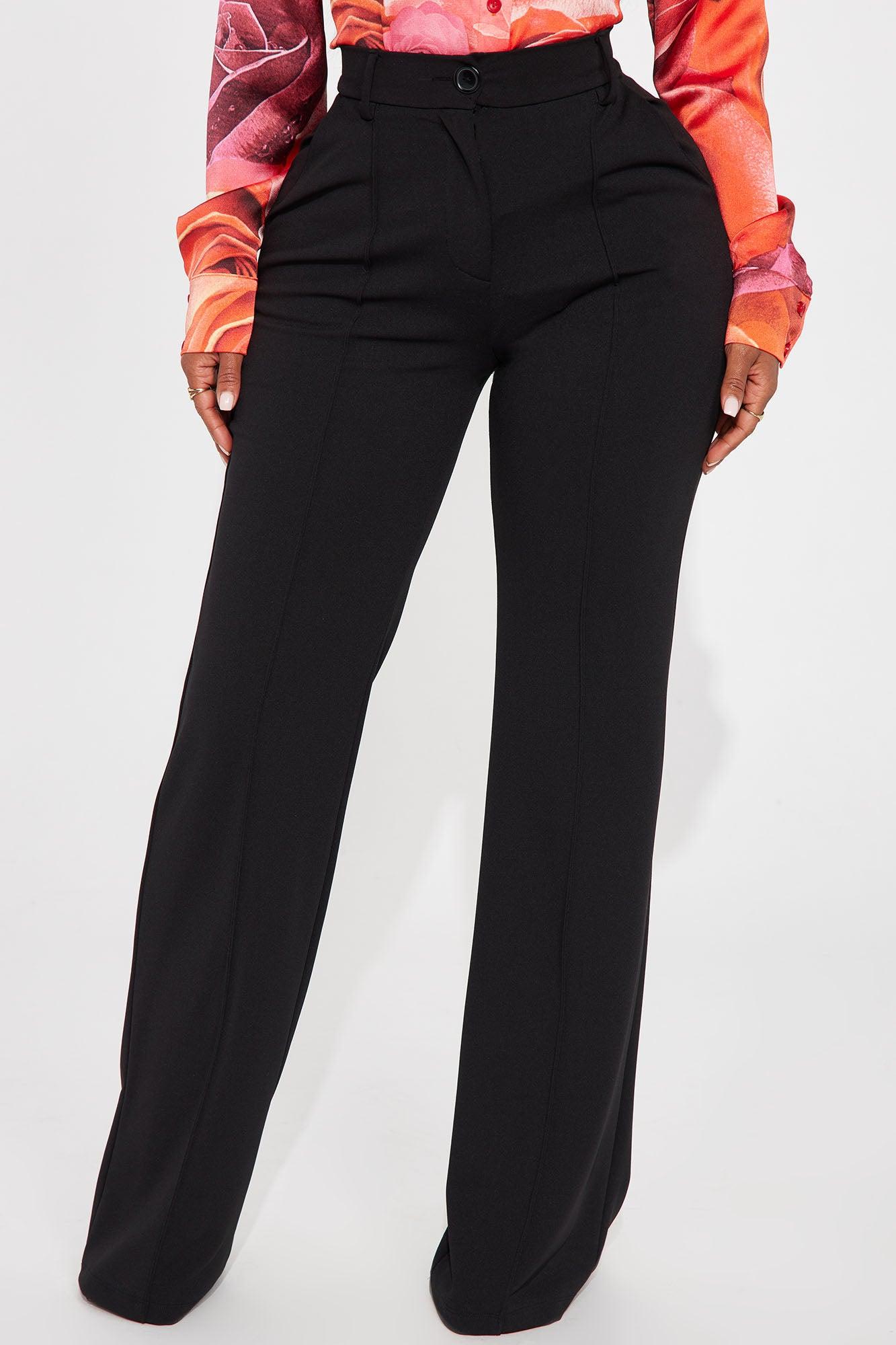Heidi Wide Leg Trouser Pant - Black Product Image