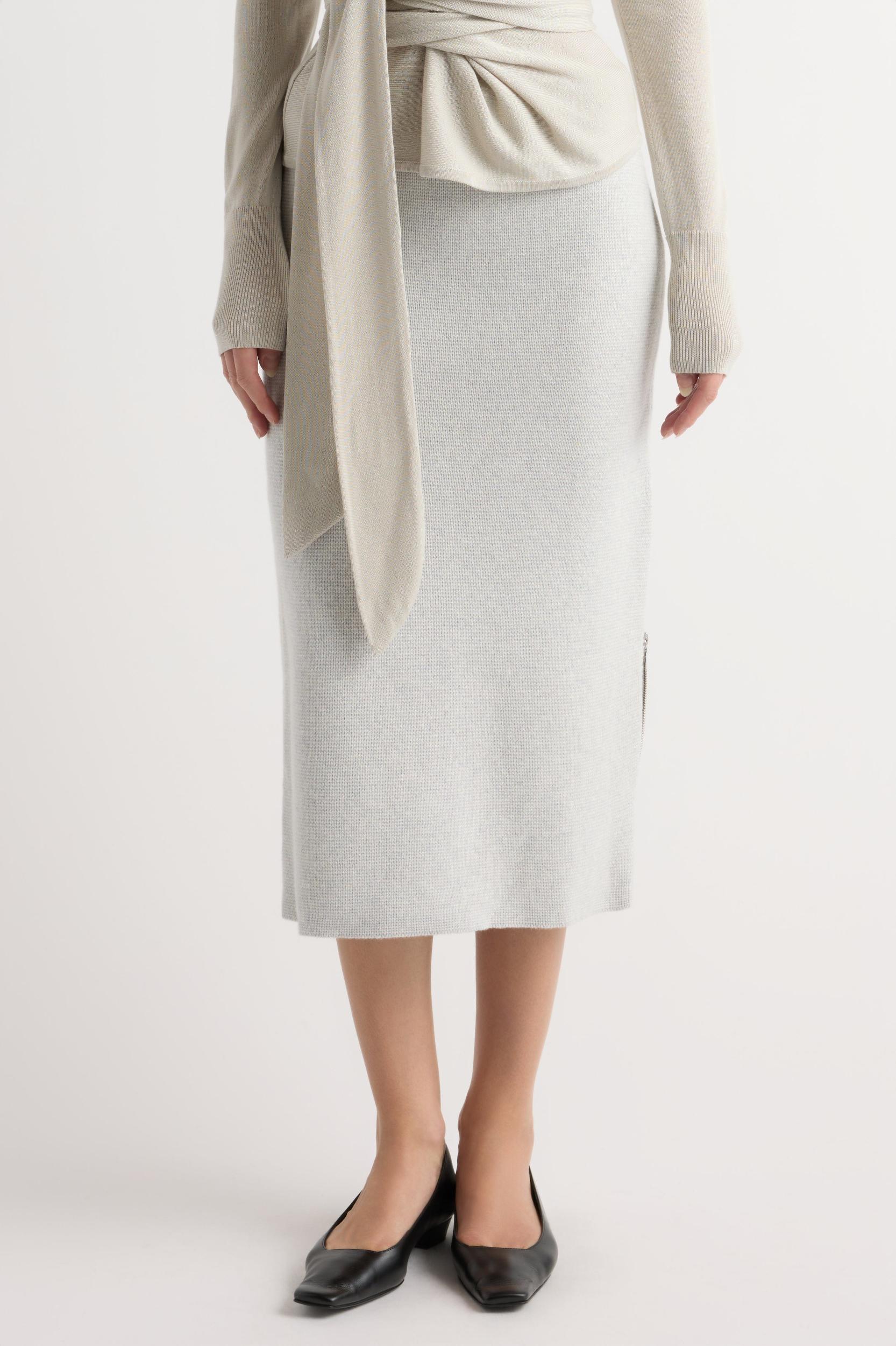 Esti Side-Zip Organic Cotton-Wool Skirt Product Image