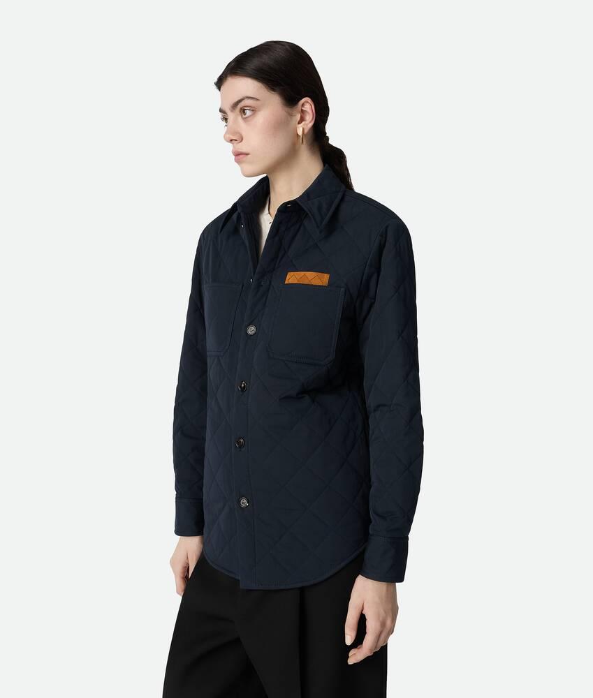 Women's Quilted Cotton Overshirt in Midnight blue Product Image