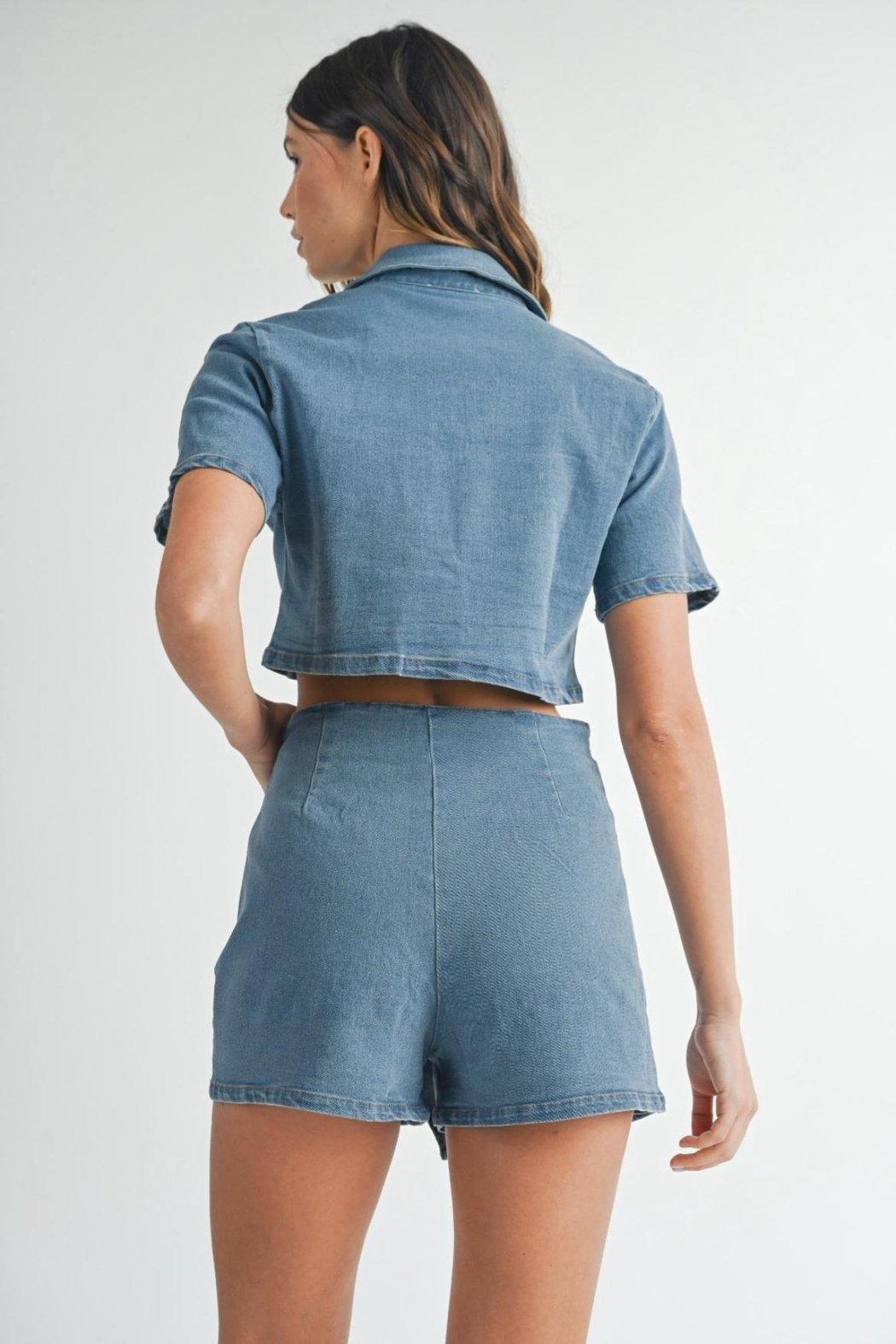 Denim Skort Set Product Image