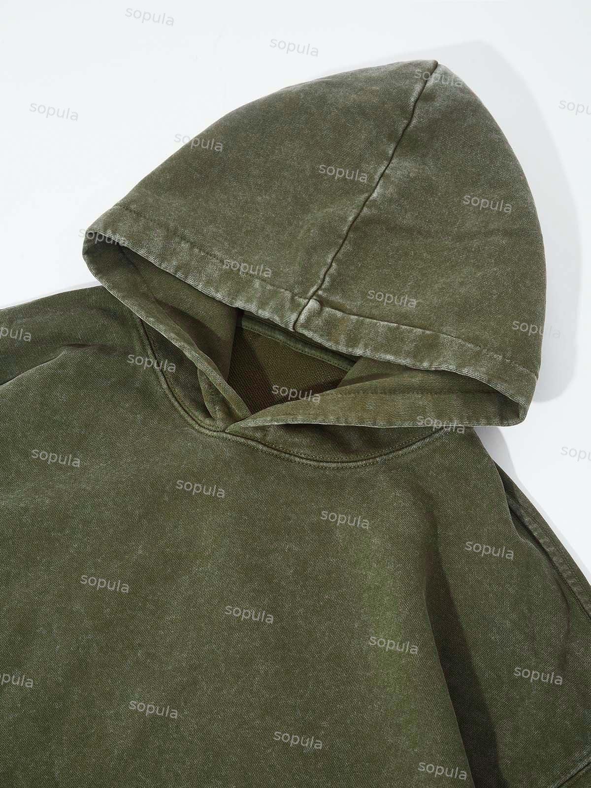 Sopula Vintage Old Times Graphic Acid Washed Oversized Hoodie Product Image