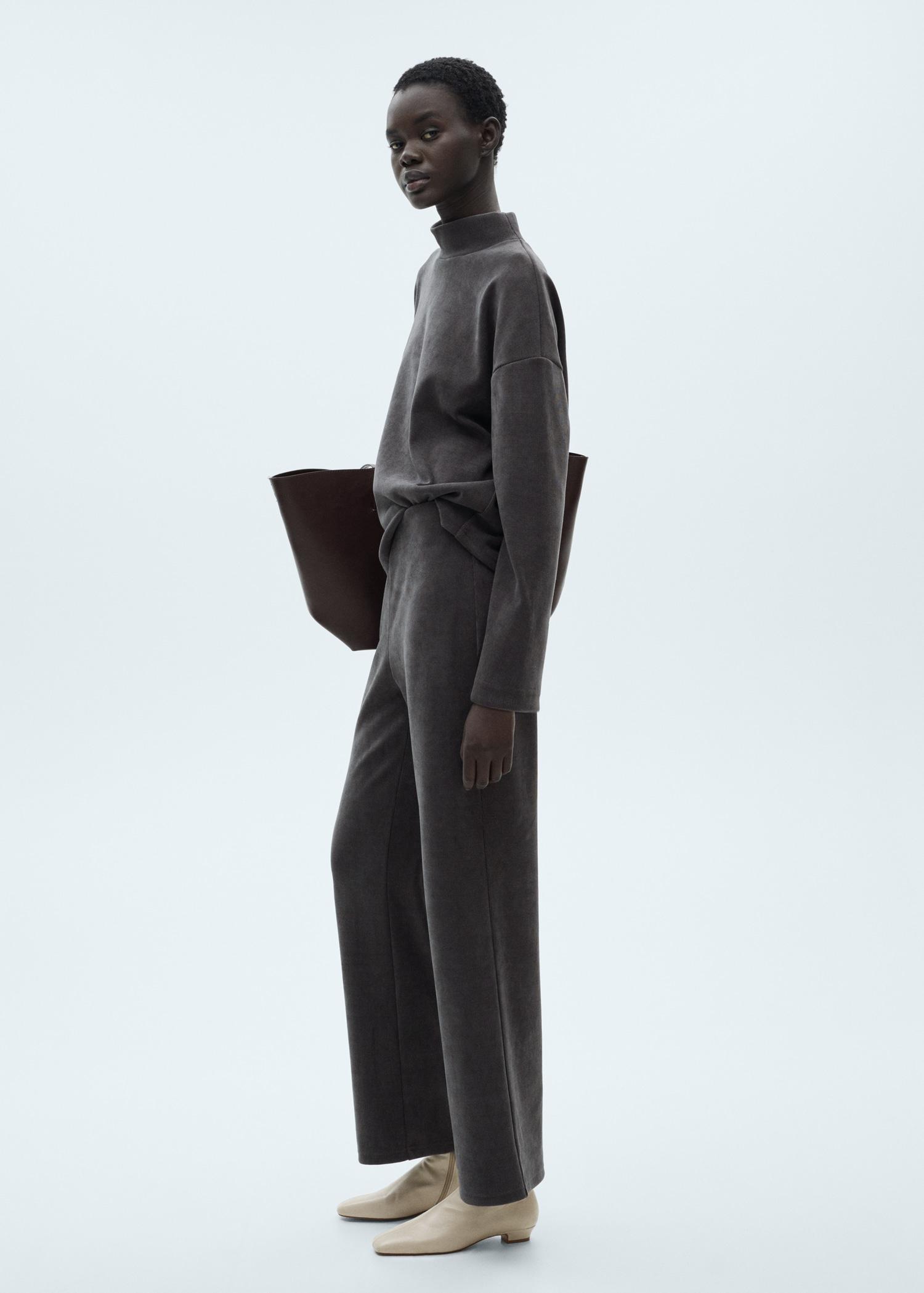 Corduroy straight pants - Women | MANGO USA Product Image