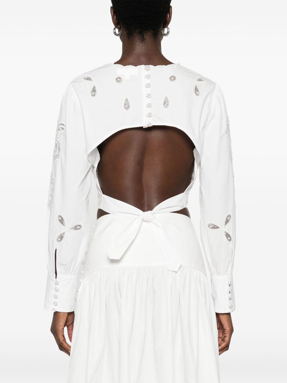 floral-embroidered blouse Product Image