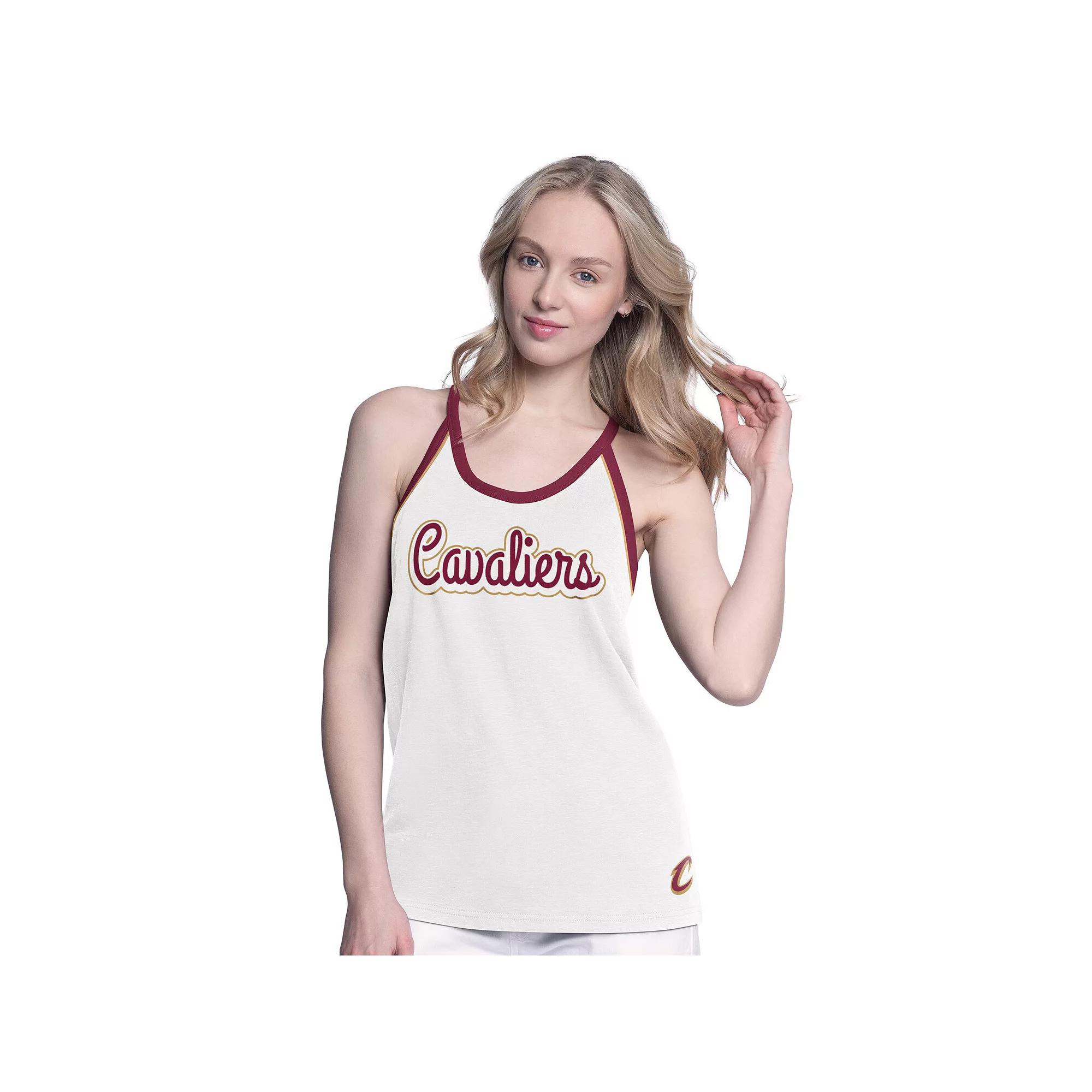 Women's G-III 4Her by Carl Banks White Cleveland Cavaliers Curveball Racerback Tank Top,  Product Image