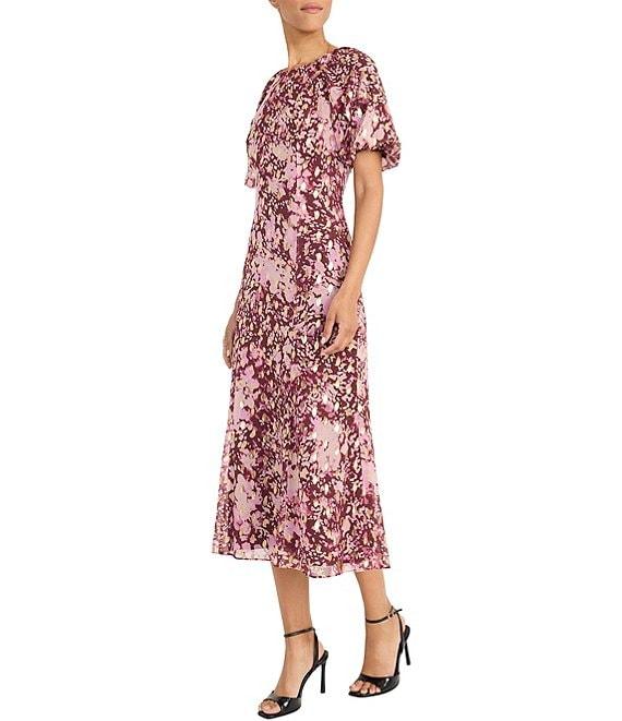 Maggy London Yoryu Short Sleeve Floral Print Midi Dress Product Image
