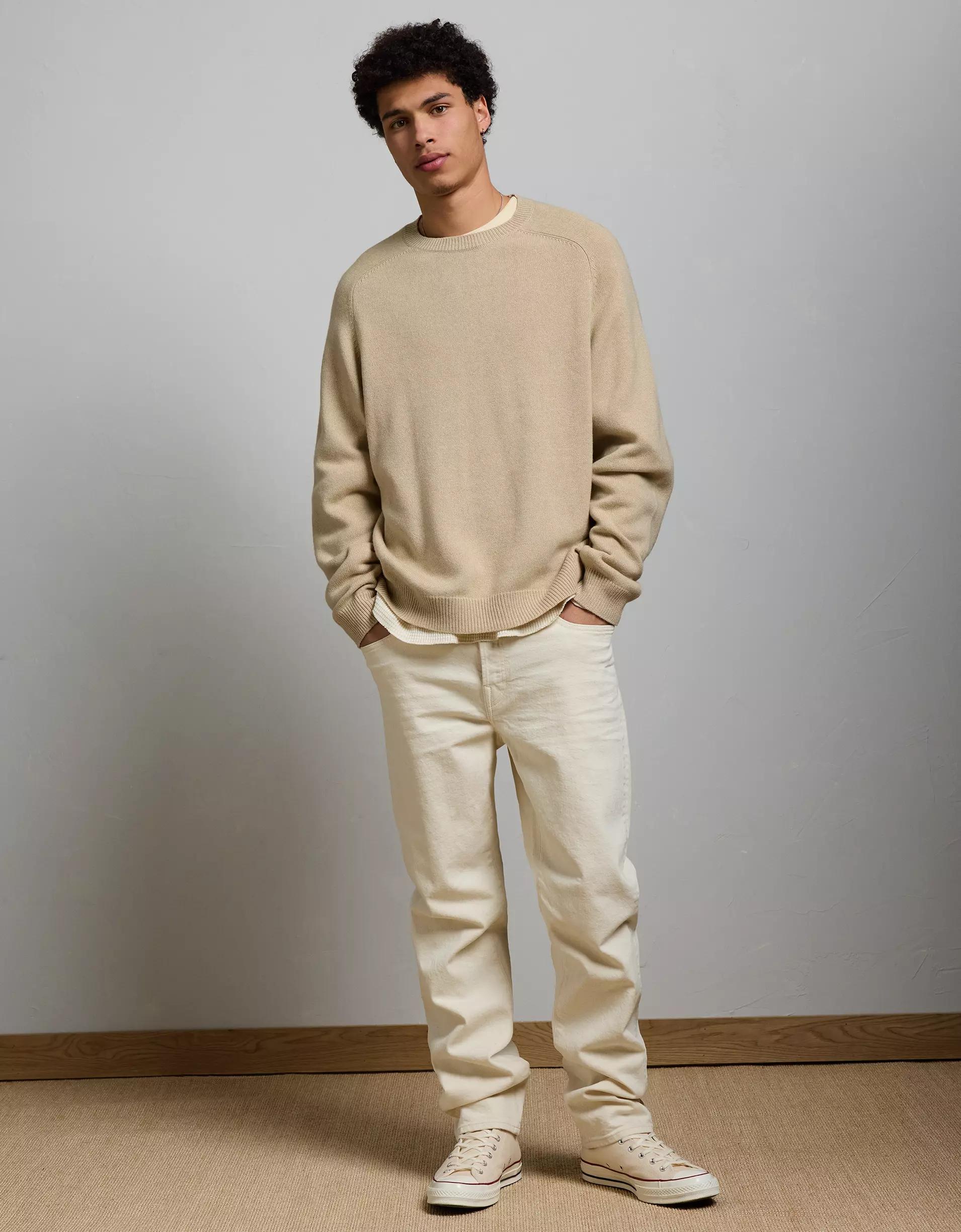 AE77 Premium Cashmere-Blend Crew Neck Sweater Product Image