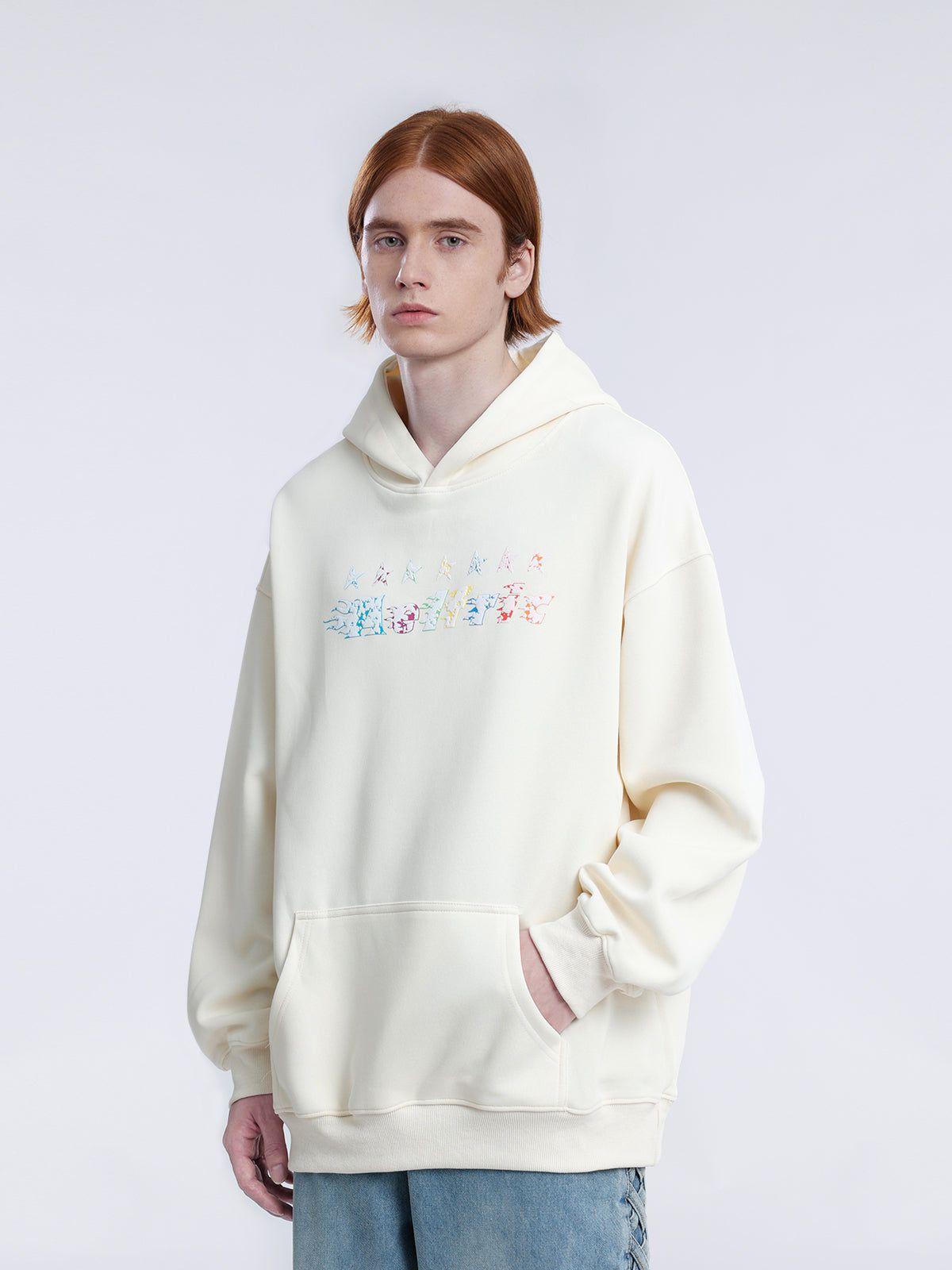 Aelfric Eden Star Embroidery Graffiti Pullover Hoodie Product Image