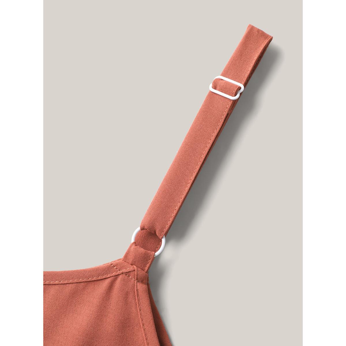 Plus Size Lace Patchwork Stretchy Waist Midi Dress Coral Women V-neck Sleeveless Curvy BloomChic 28/5X Product Image