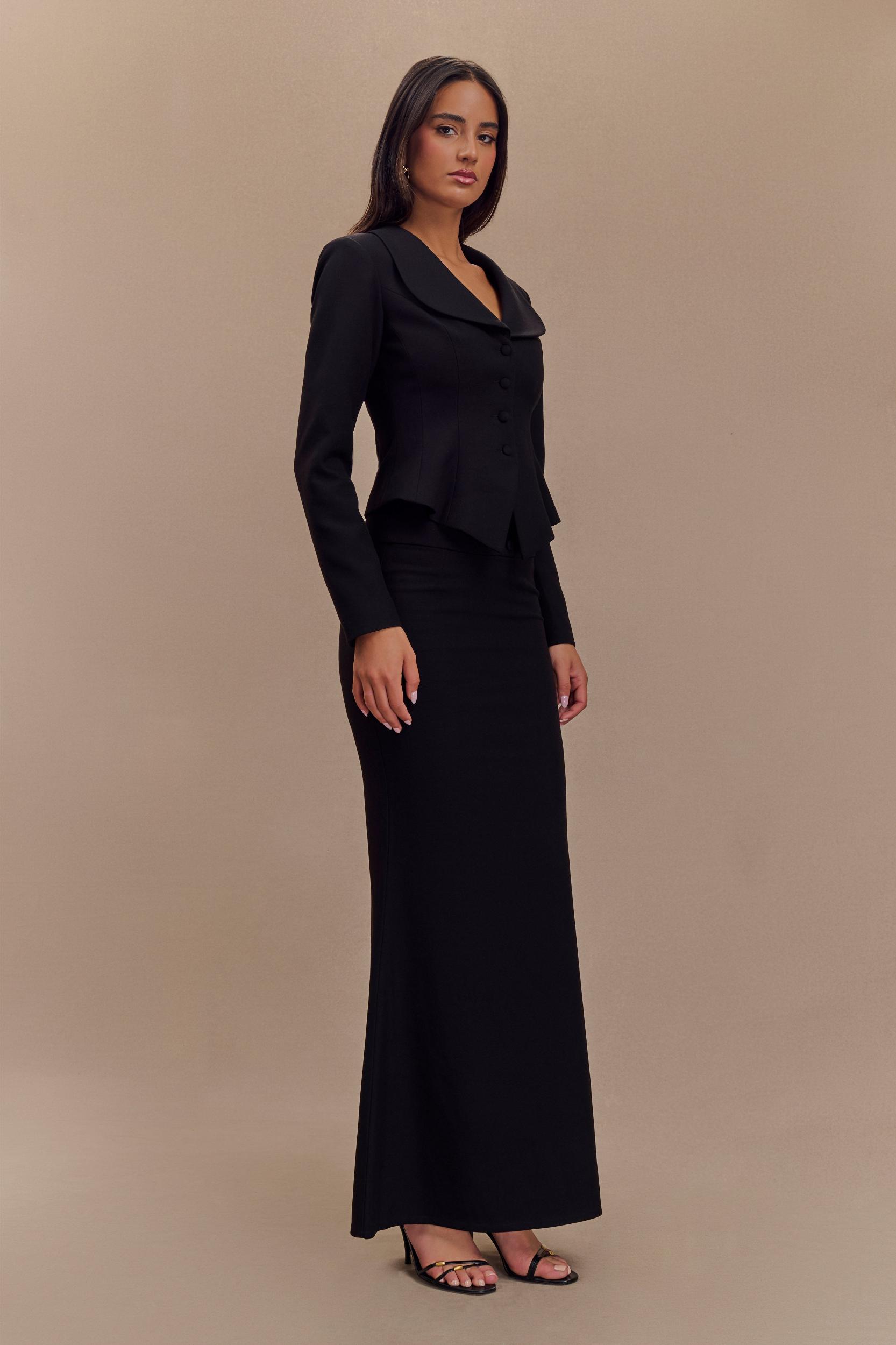 Grace Suiting Maxi Skirt - Black Product Image