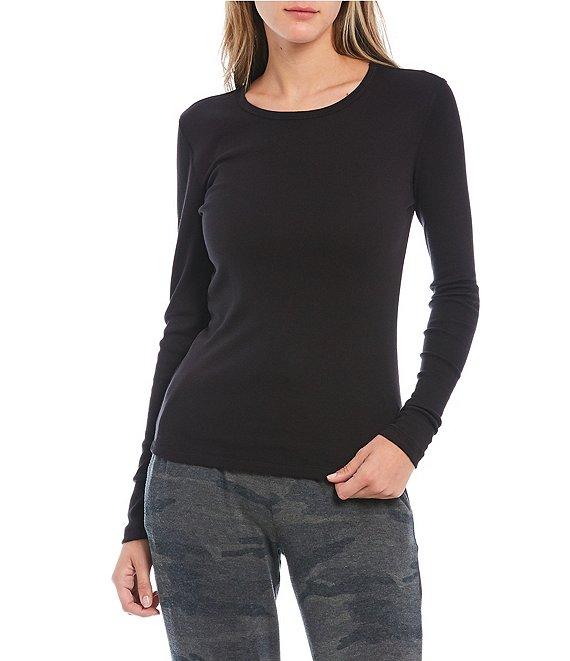Splendid Knit Classic Crew Neck Long Sleeve Tee Product Image