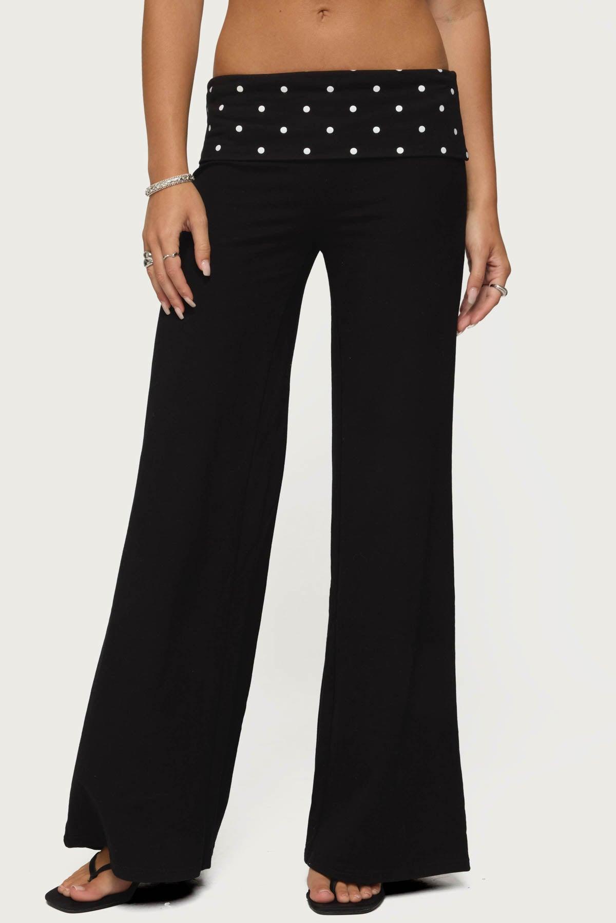 Reeva Polka Dot Fold Over Pants Product Image
