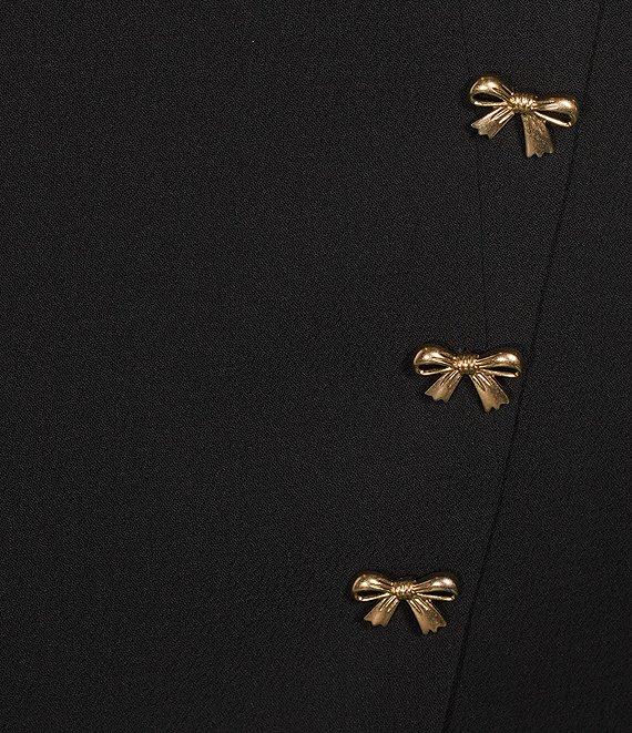 Alex Marie Silvana Textured Crepe Sleeveless Bow Dress Product Image