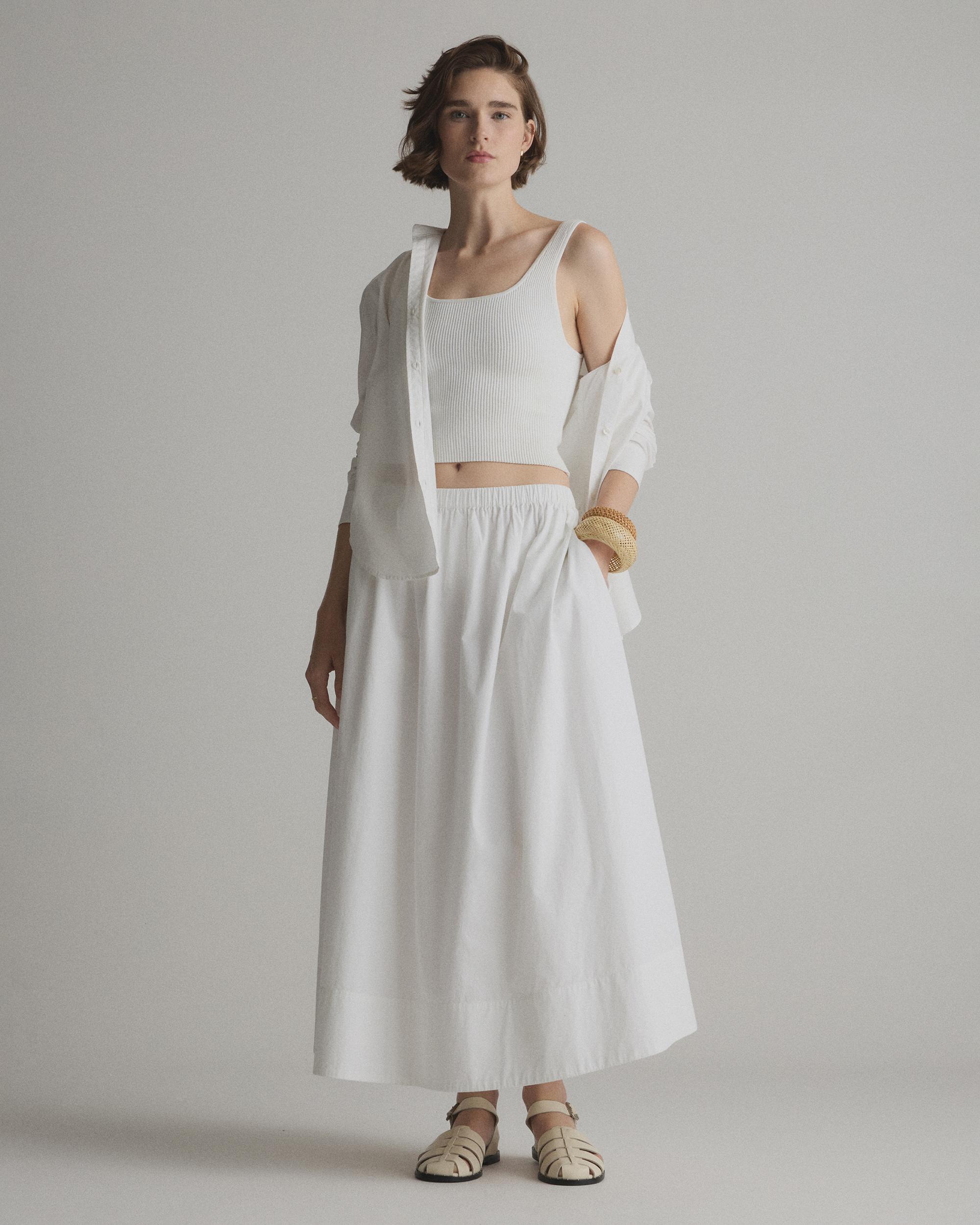 Quince | Women's Poplin A-line Maxi Skirt Organic Cotton Product Image