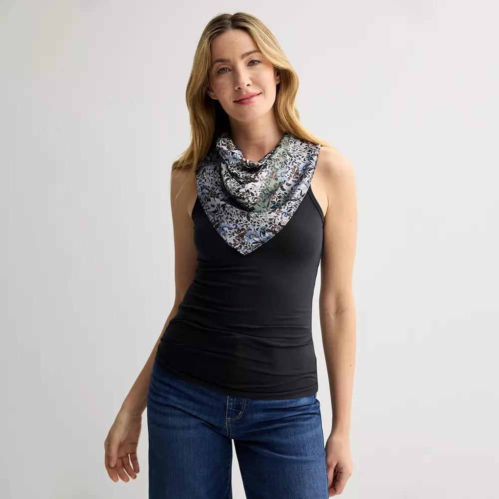 Women's Cejon™ Multi-Dyed Bordered Square Scarf, Blue Product Image
