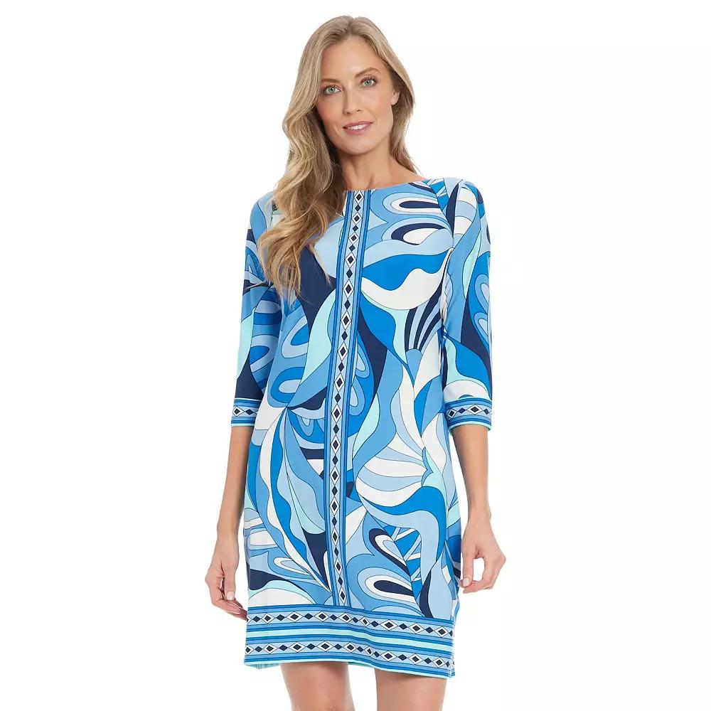 Petite London Times Three-Quarter Sleeve Shift Dress, Women's,  Product Image