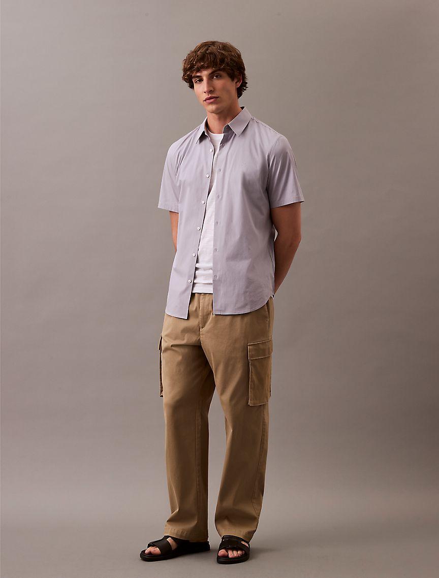 Cotton Stretch Slim Button-Down Shirt Product Image