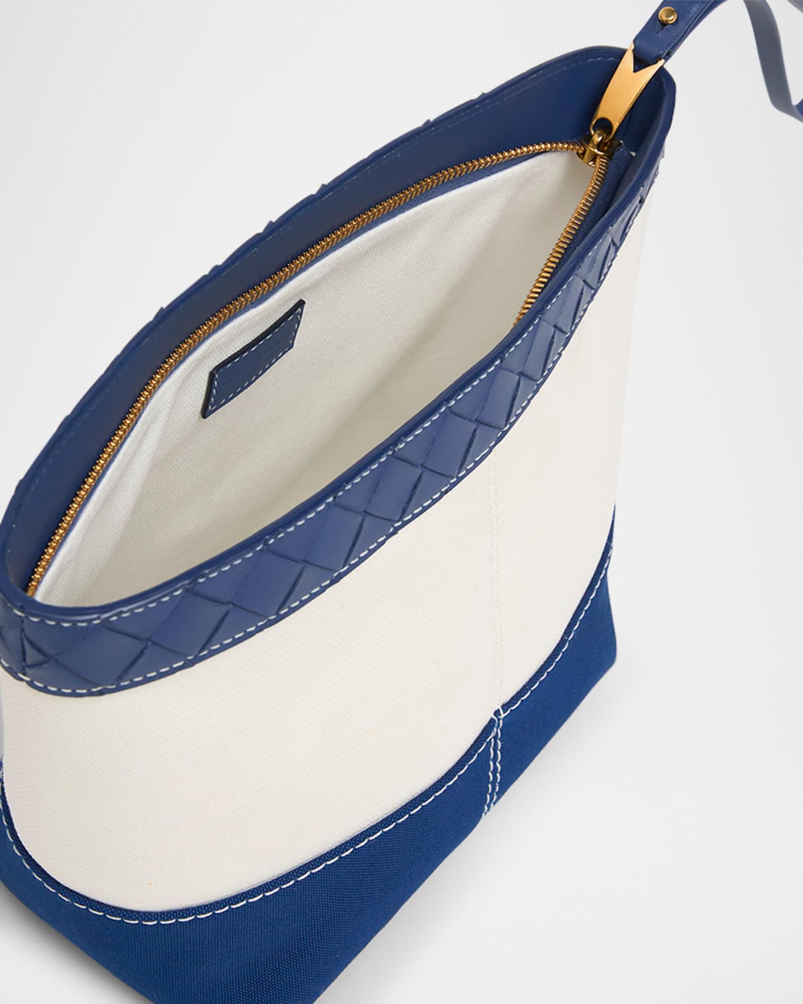 Leather-Trim Canvas Pouch Bag Product Image