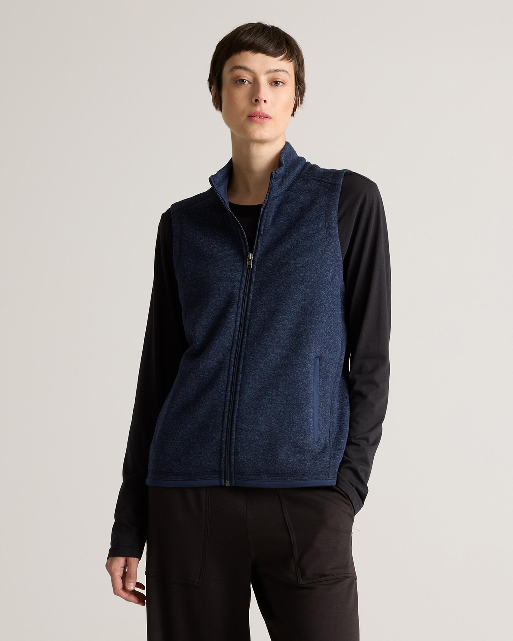 Quince | Women's Sweater-Knit Fleece Full-Zip Vest Size XL, Recycled Polyester Product Image