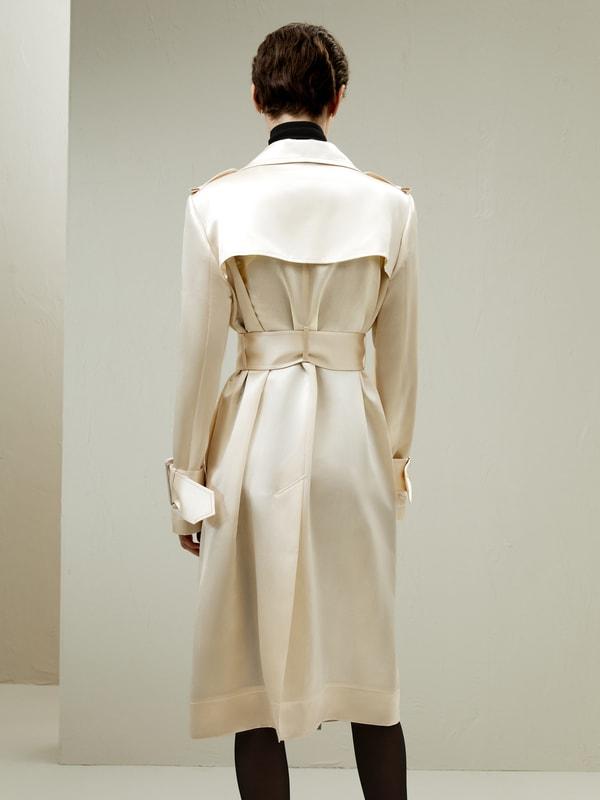 LILYSILK Female Wool Trench Coat Beige Wool-Silk Luxurious All Seasons Coat XL Product Image